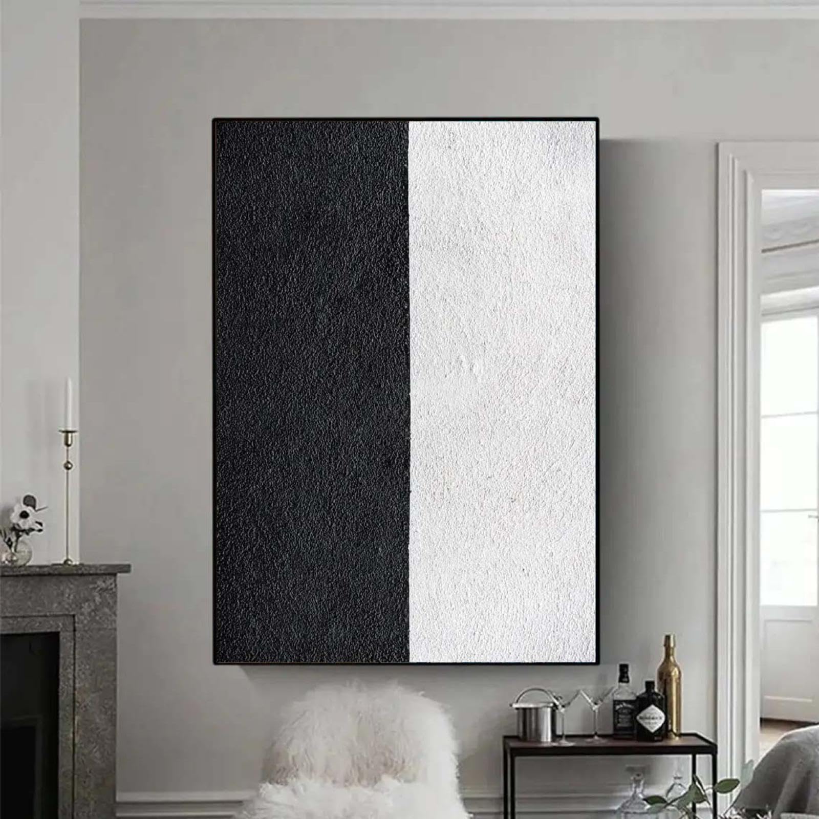 Leinwand Bilder Abstrakt Modern Kunst Schwarz und Weiß 200x100 cm Leinwandbild Groß XXL Wohnzimmer Schlafzimmer Wandbild Kunstdruck Wandbilder Wand Deko Bild auf Leinwand Ungerahmt