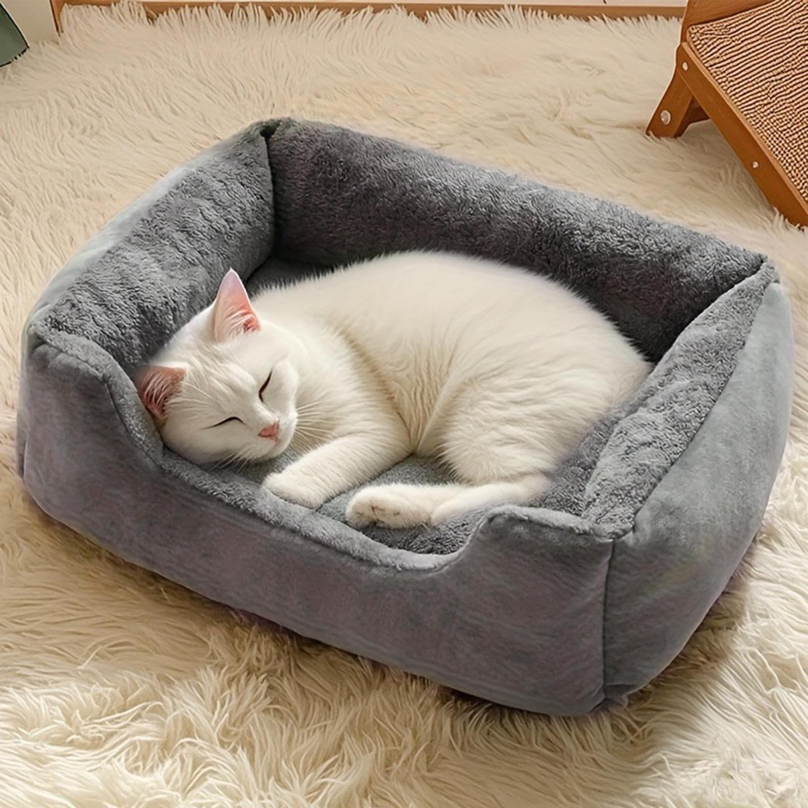 Generico Cuccia per Cani Cuscino per Cuccioli e con Base Anti-Scivolo | Avvolgente in Peluche per Sonno Caldo per Animali Domestici da Interno Esterno per Soggiorno Balcone Gabbia Terrazzo