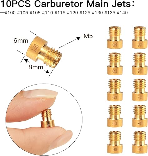 Miniatura 4 de Kit de 40 piezas de carburador principal de chorro lento, incluye 30 chorros principales y 10 chorro de piloto lento para PWK Keihin OKO CVK Crab,