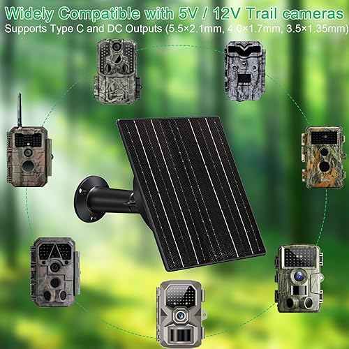 Miniatura 3 de FUTUREZEN Panel solar de 8 W para cámara de seguridad, cámara de sendero, dispositivo tipo C con batería de 10400 mAh, salida ajustable de 5 V12 V,