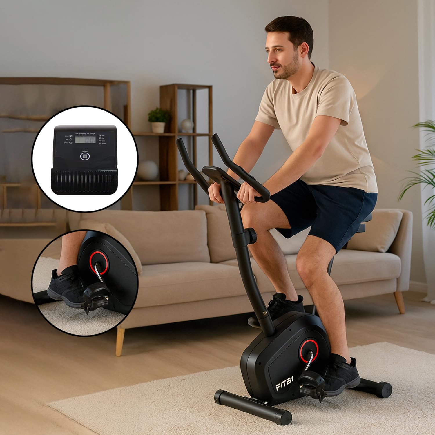 Vélo D'Appartement Pour La Maison - Vélo D'Appartement Magnétique Avec 8 Niveaux De Résistance Et Moniteur De Fréquence Cardiaque | Appareil De Fitness D'Intérieur Avec Selle Réglable