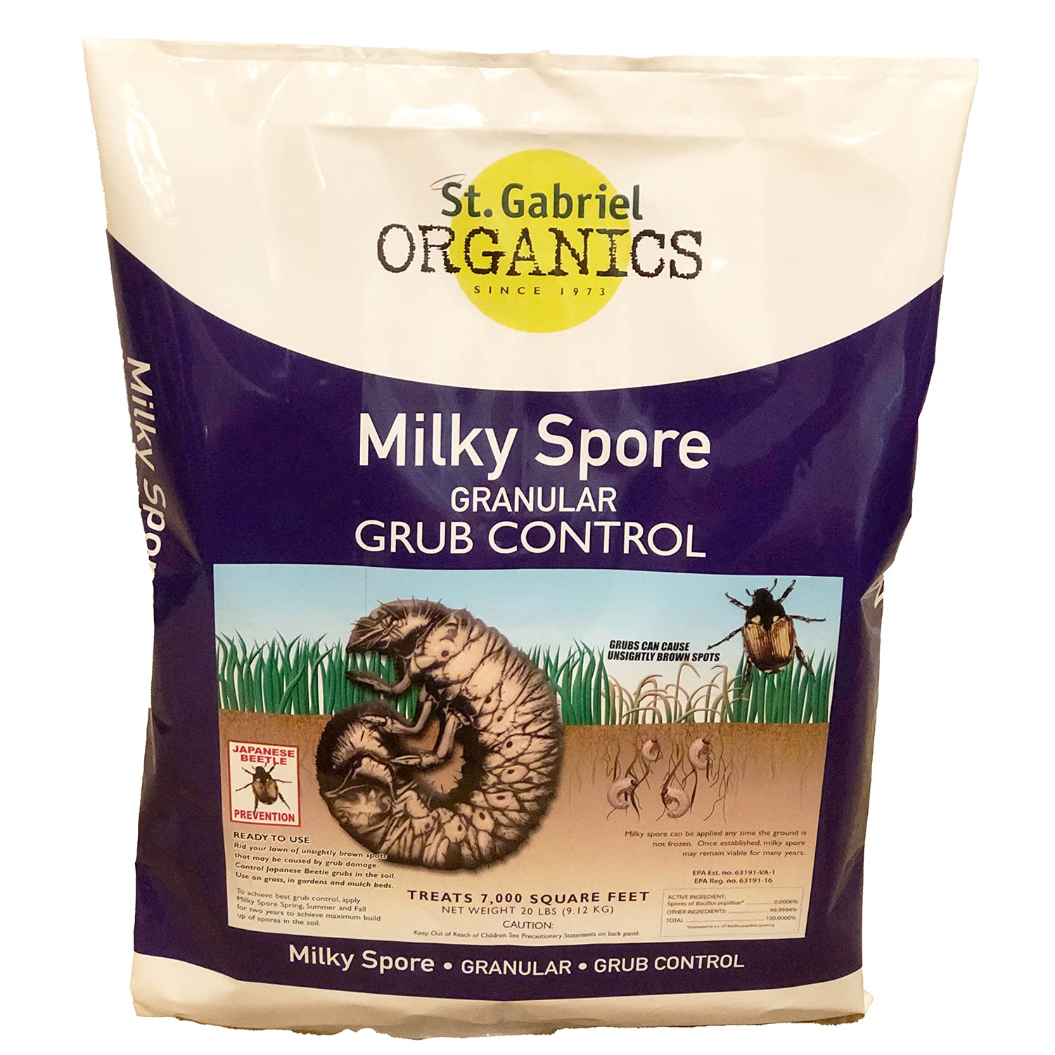 St. Gabriel Laboratories Organics Milky Spore Grub Control Mix Pest Controller, 2 Pack