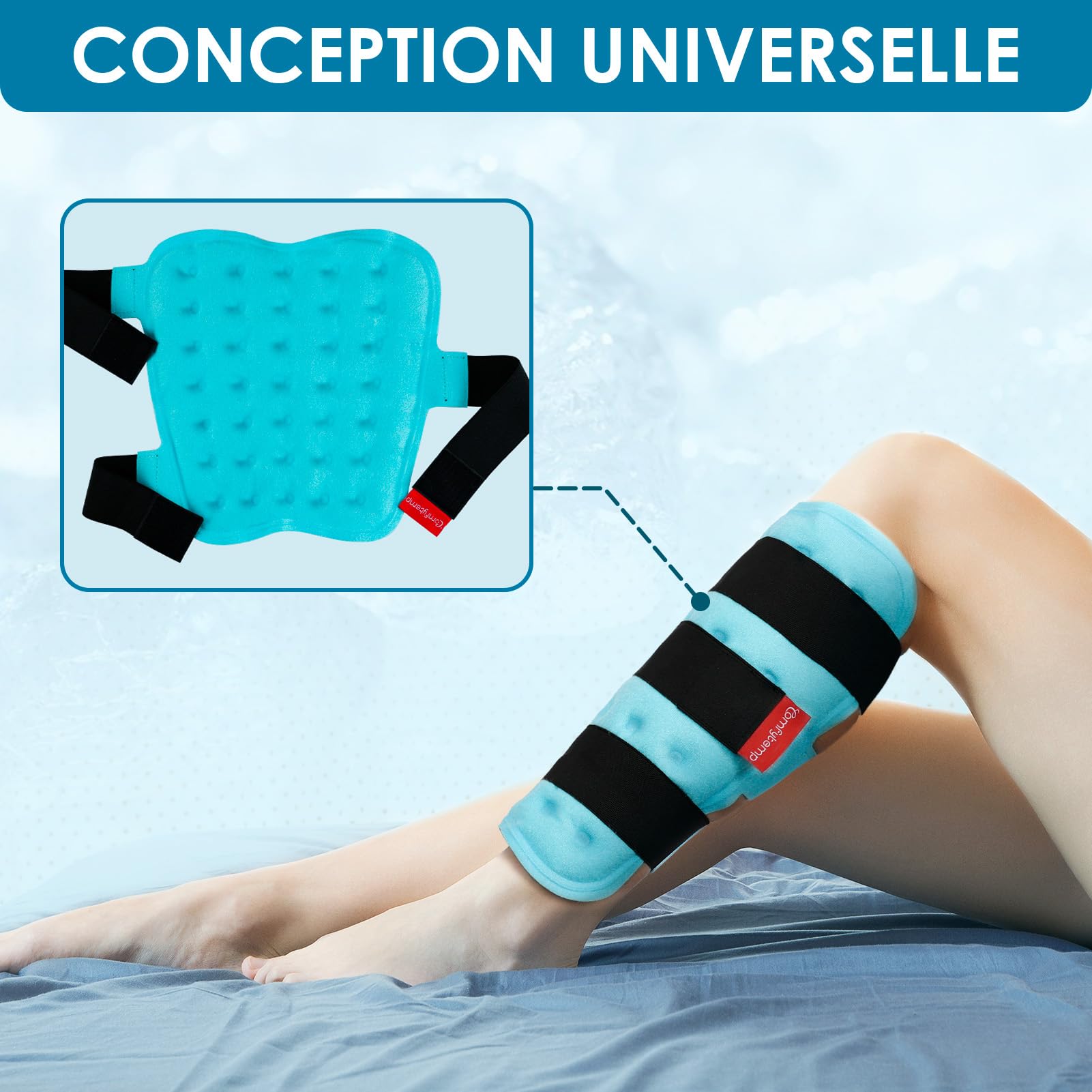 Comfytemp 2 Unité Packs de Glace Mollets pour les Blessures, Poche de Gel Réutilisable pour le Coude, Compresses Froide et Chaude pour Soulager la Douleur Gonflement, Tendinite, Genou, Jambe, Épaules