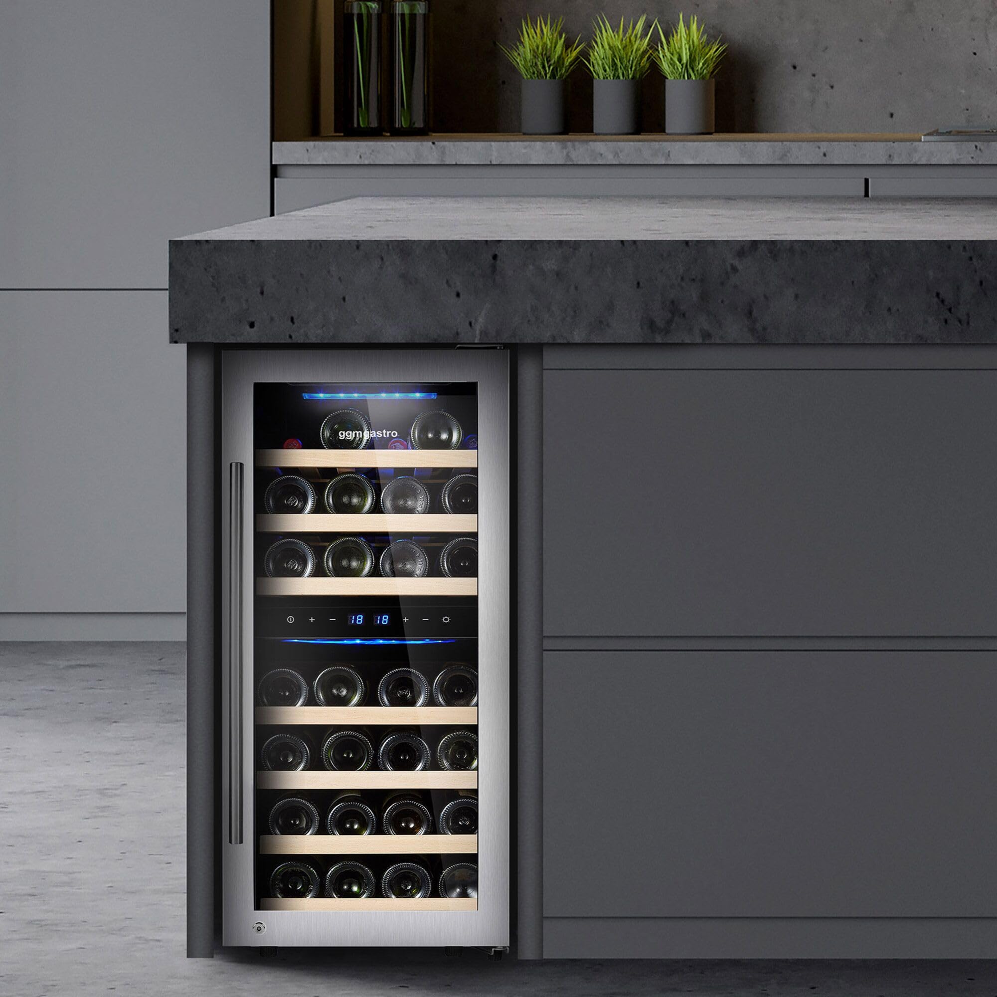 GGM Gastro | WKM100ES-2N | Weinkühlschrank - 2 Klimazonen - 100 Liter - max. 33 Flaschen