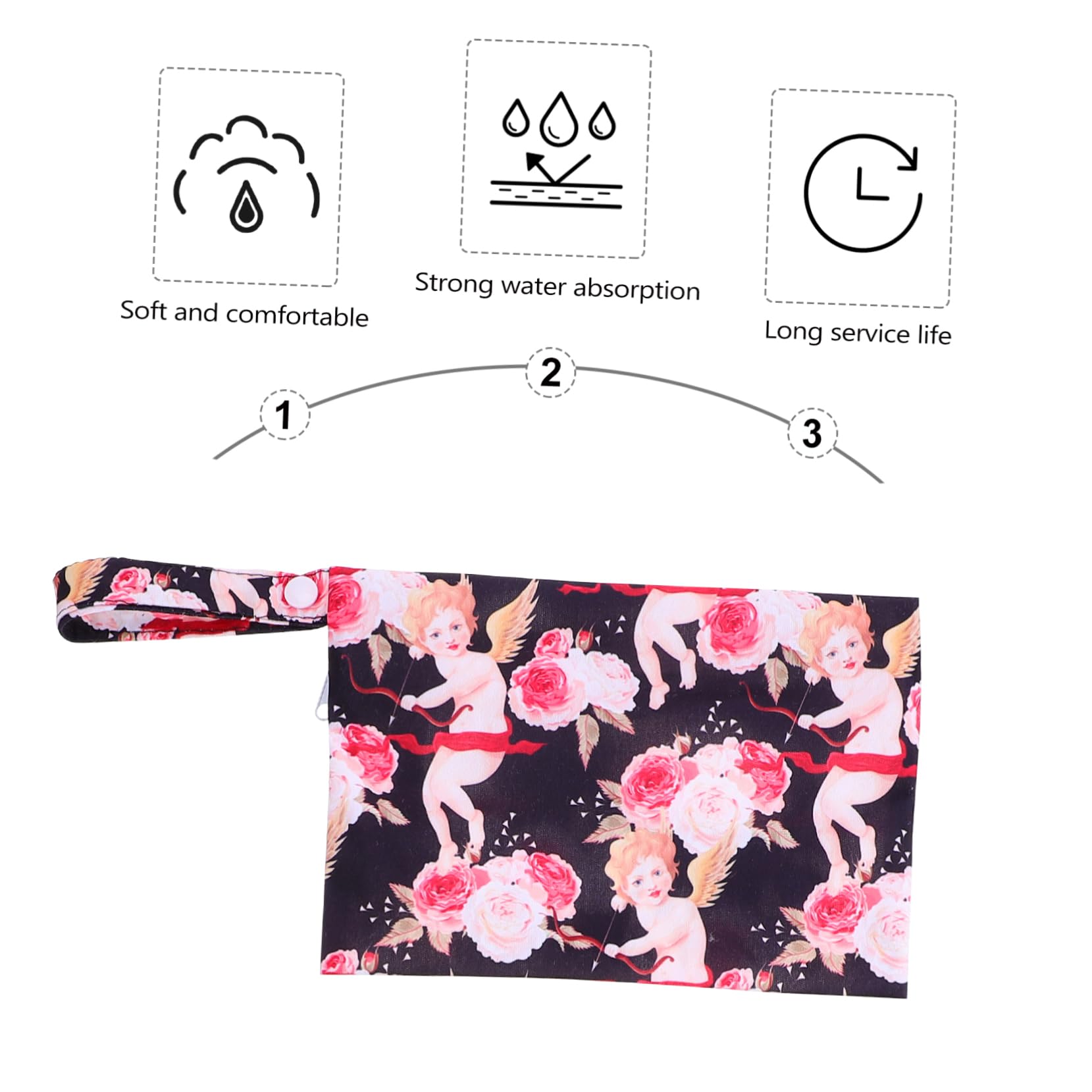 FRCOLOR 3 Sätze Waschbare Tante-handtuchauflage Wattepads Für Die Periode Frauen Menstruationspads Slipeinlagen Aus Stoff Sanitär Storage Bag Damenbinden Damenbinde Für Mädchen 5 Stück * 3