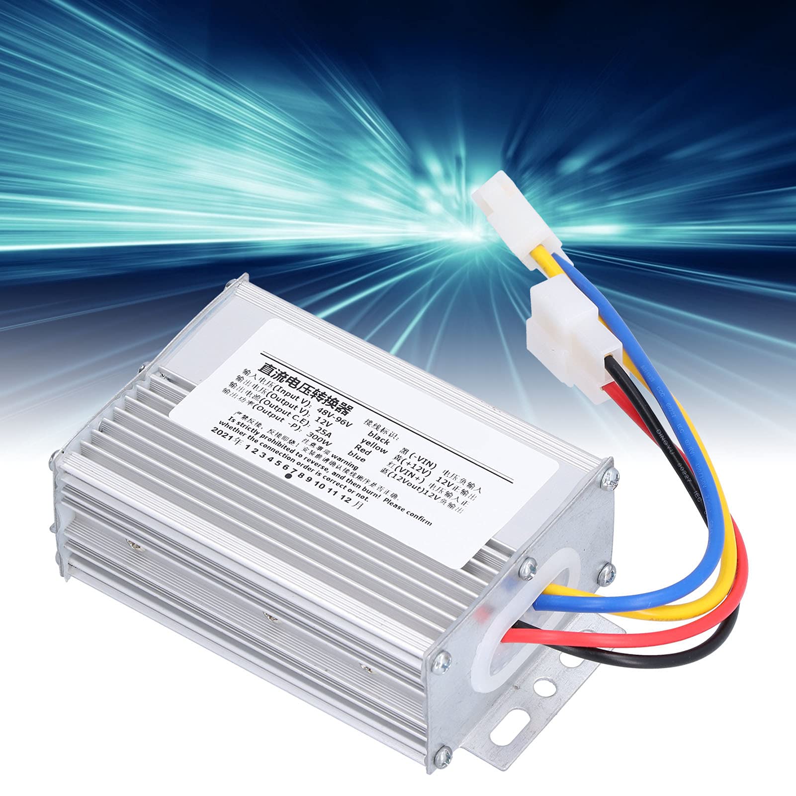 Convertitore di Tensione CC 48 V-96 V A 12 V, Trasformatore Modulo Impermeabile, per Conversione di Tensione CC 48 V-96 V A 12 V, 300 W 25 A
