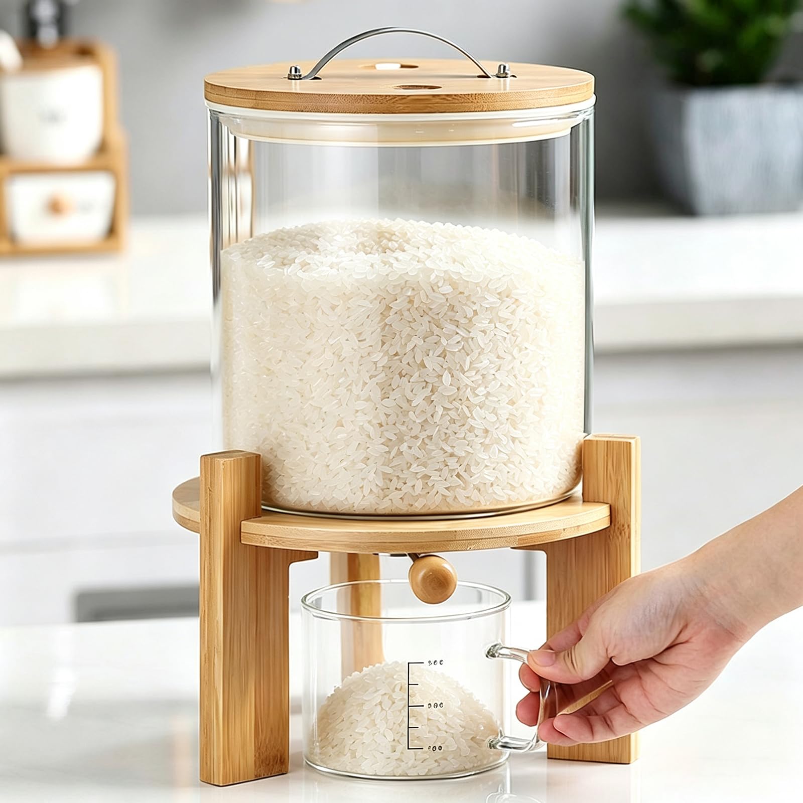 Dispensador de Arroz, Dispensador de Cereales y Legumbres (Size:5L)