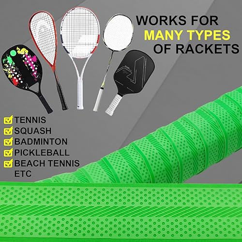 Miniatura 5 de Cinta de agarre para raqueta de tenis, cinta de agarre de puntos con patrón que absorbe el sudor, agarre antideslizante para raqueta de tenis,