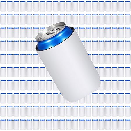 Sunnyray 150-Pack Blank Neoprene Can Coolers – Insulated Beer Soda Sleeves For Sublimation, DIY, Parties (Black)
