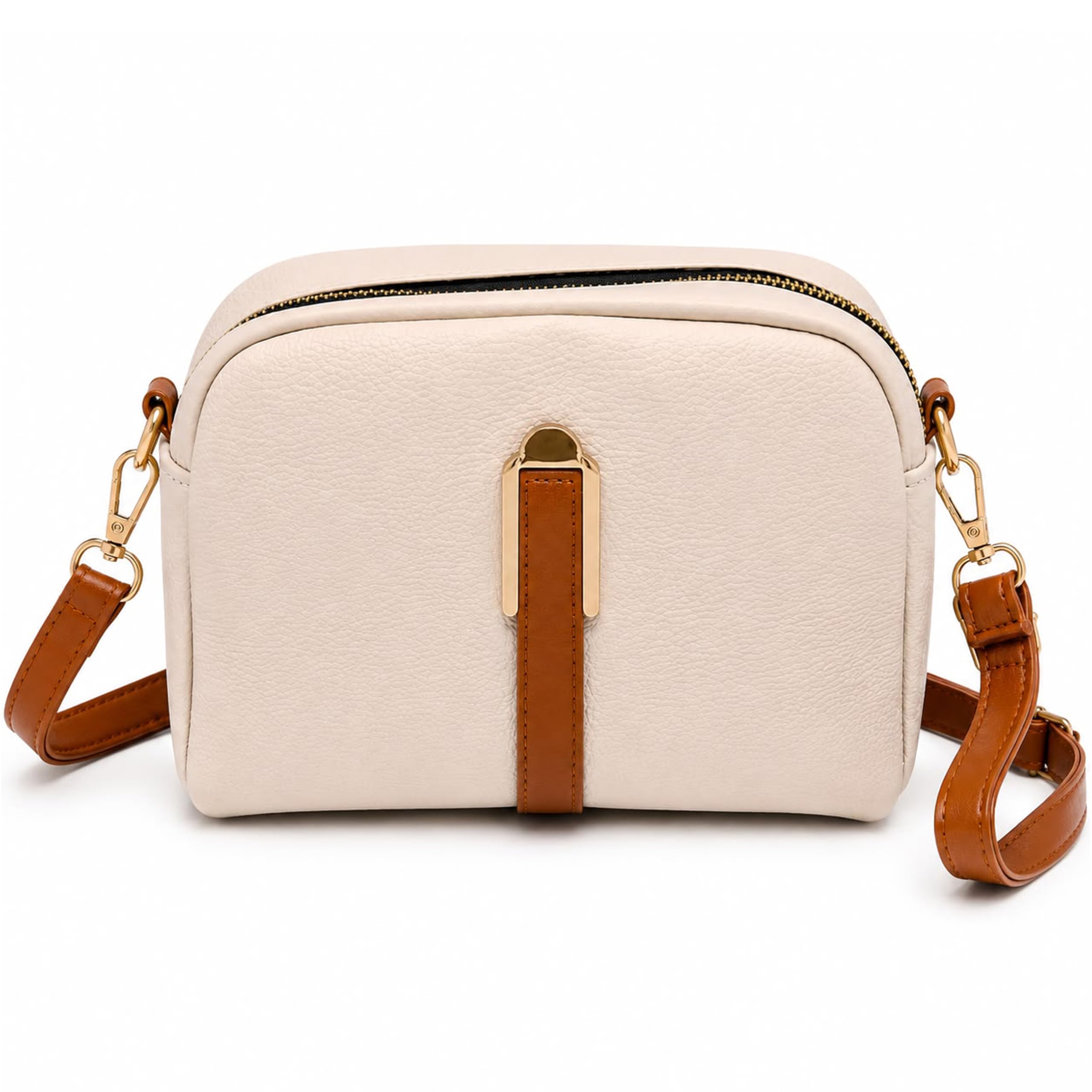 Women's PU Leather Crossbody Sling Bag | Stylish Adjustable Shoulder Bag with Gold Zipper | Compact Casual Travel Purse for Women & Girls-image-16