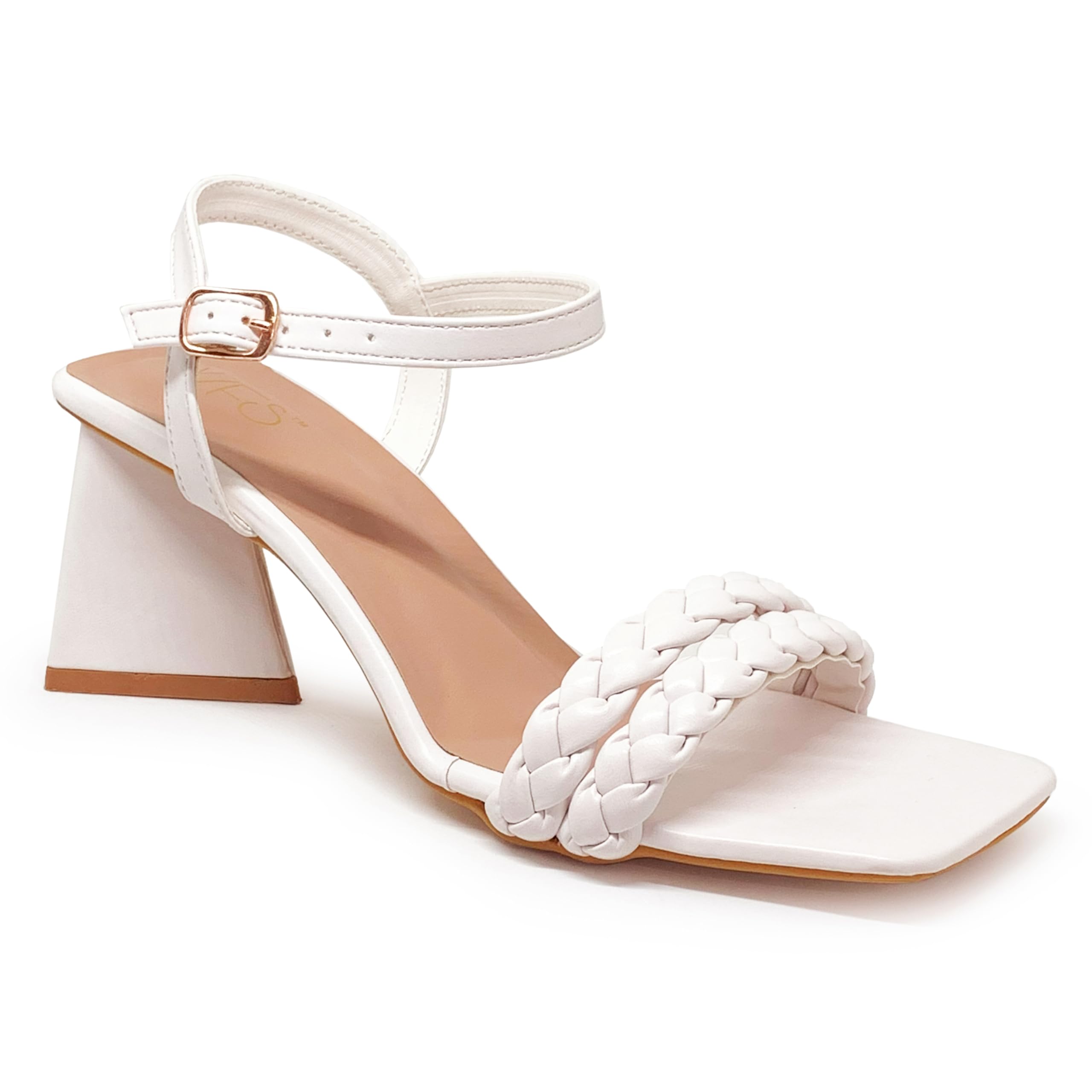 WFS Women 3 Inch Triangle Heel Casual Sandal,White,40 (B0CVH2HQ17) Amazon Price History, Amazon Price Tracker