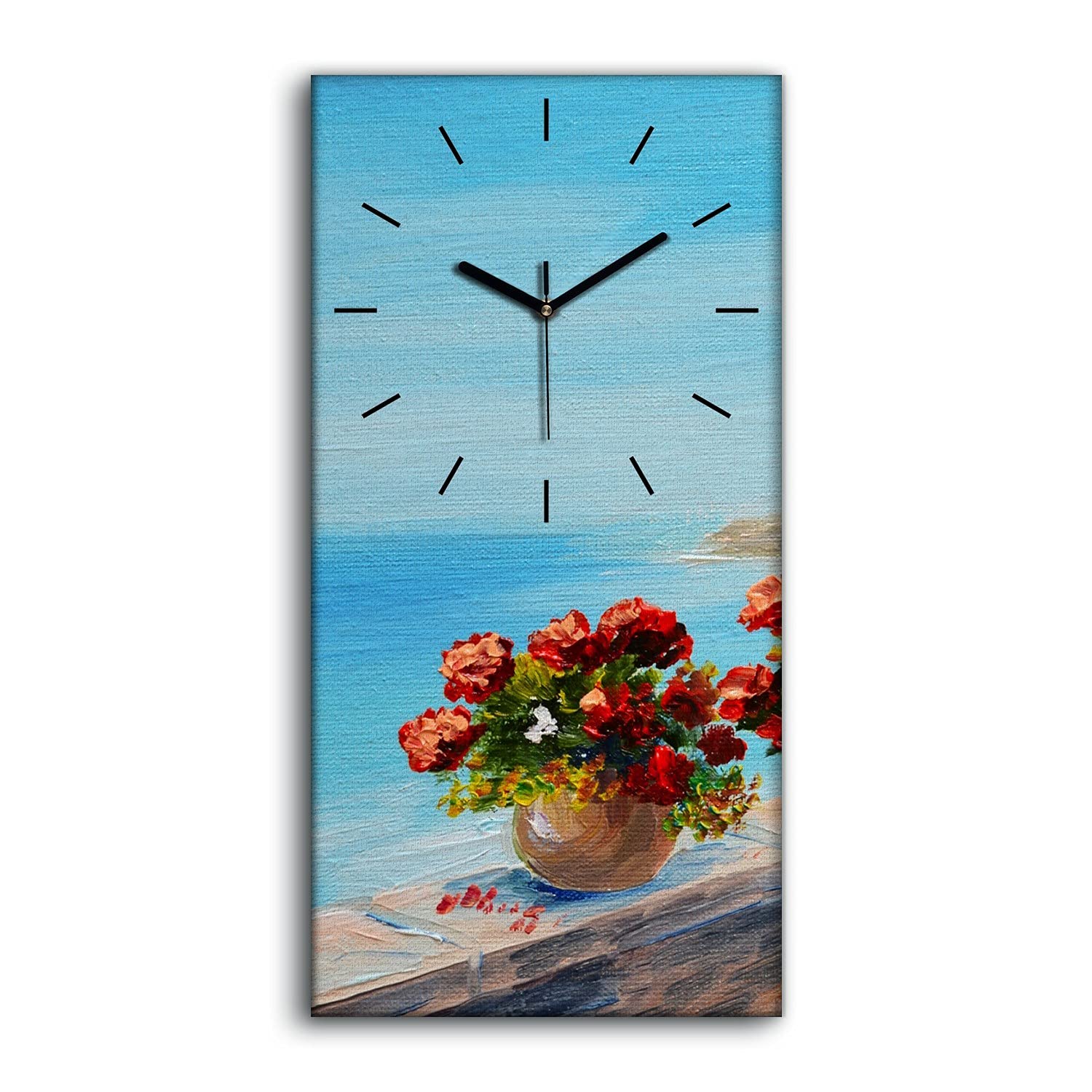 Horloge sur Toile Décoration 30x60cm Art Mural Salon Ne Pas Tic Tac Cadran