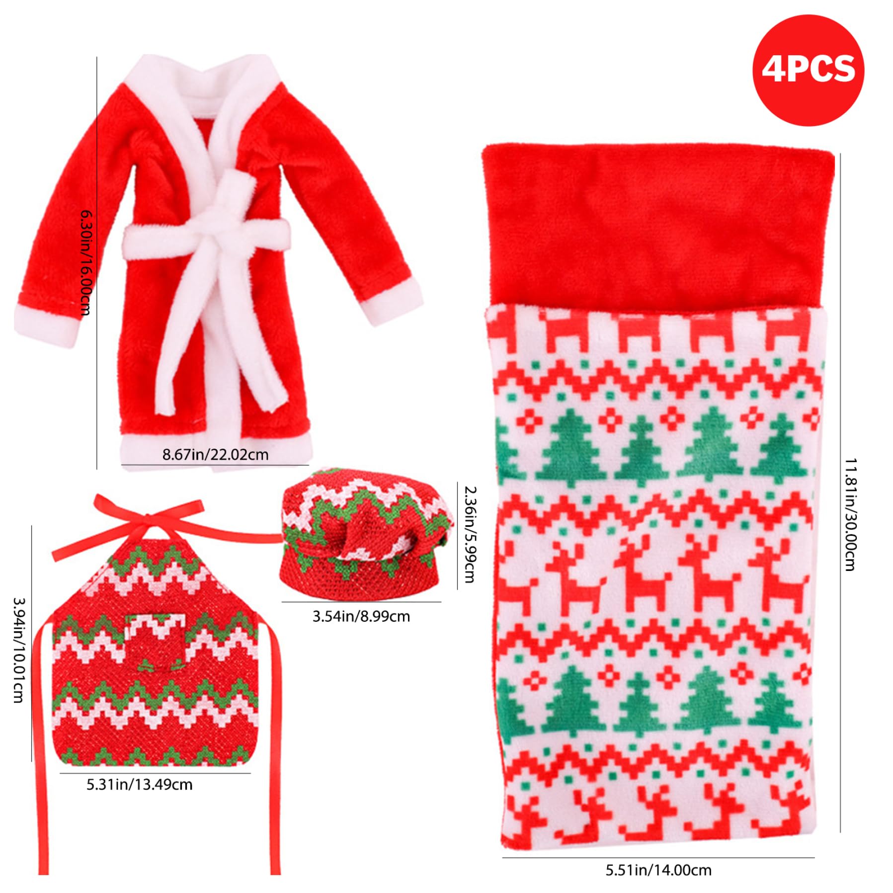 Hojalis 11 Accesorios Para Elfo Navideño – Hamaca, Saco De Dormir, Albornoz Y Más, Ropa Para Muñeco Elfo Scout De Navidad