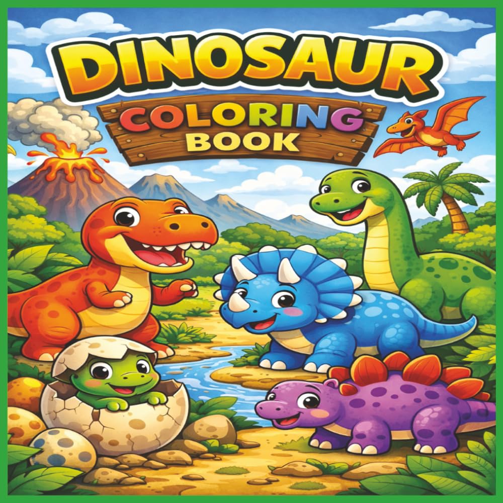 Dinosaur Coloring book: Fun and Easy Dinosaur Coloring book for Kids | A Fun, Creative, Cute, and Friendly pages