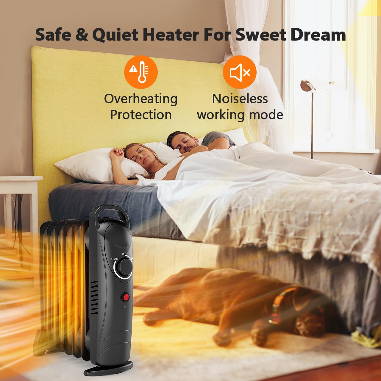 Amazon.com: Air Choice Oil Heater, 700W Oil-Filled Radiator Heater with  Thermostat, Overheat Protection,2 Heat Settings, Durable Oil Heaters for  indoor use, Quiet Electric Space Heater for Bedroom, Office, Home : Home u0026