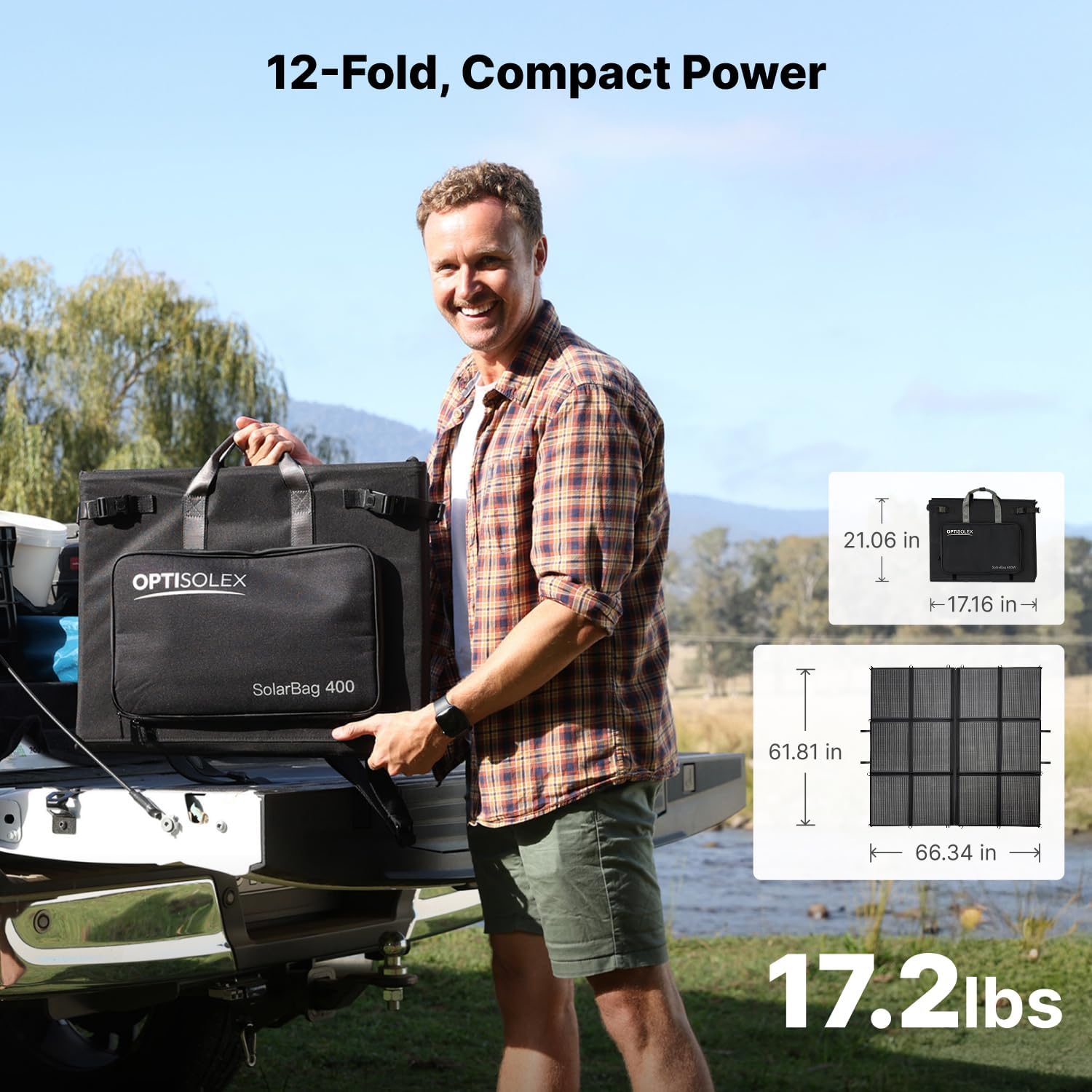 Pannello Solare Portatile 440W, Borsa Solare Pieghevole da 17,2kg, Coperta Solare Divisa 2×220W, 25% di Alta Efficienza, Pannello Solare Leggero per Carica per Campeggio, Camper, SUV, Marina