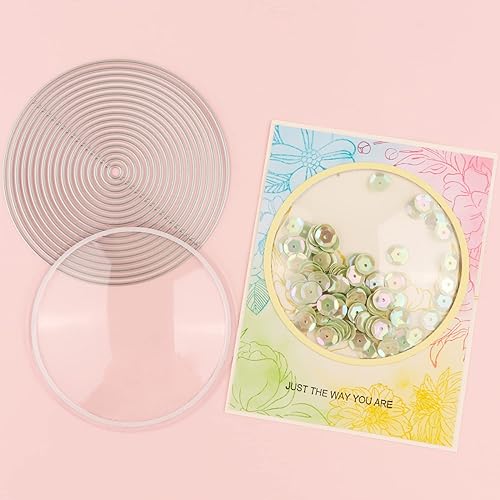 BAOFALI 10 cúpulas 3D dimensionales para coctelera con 17 círculos de metal para hacer tarjetas, círculo adhesivo despegable, cúpulas dimensionales