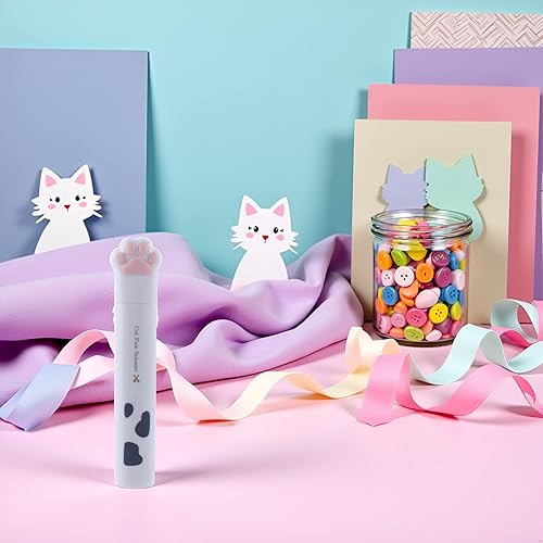 Miniatura 6 de Tijeras de pata de gato blanco, tijeras de bolsillo plegables Tijeras multifuncionales para manualidades, cortadores de mano kawaii, mini arte