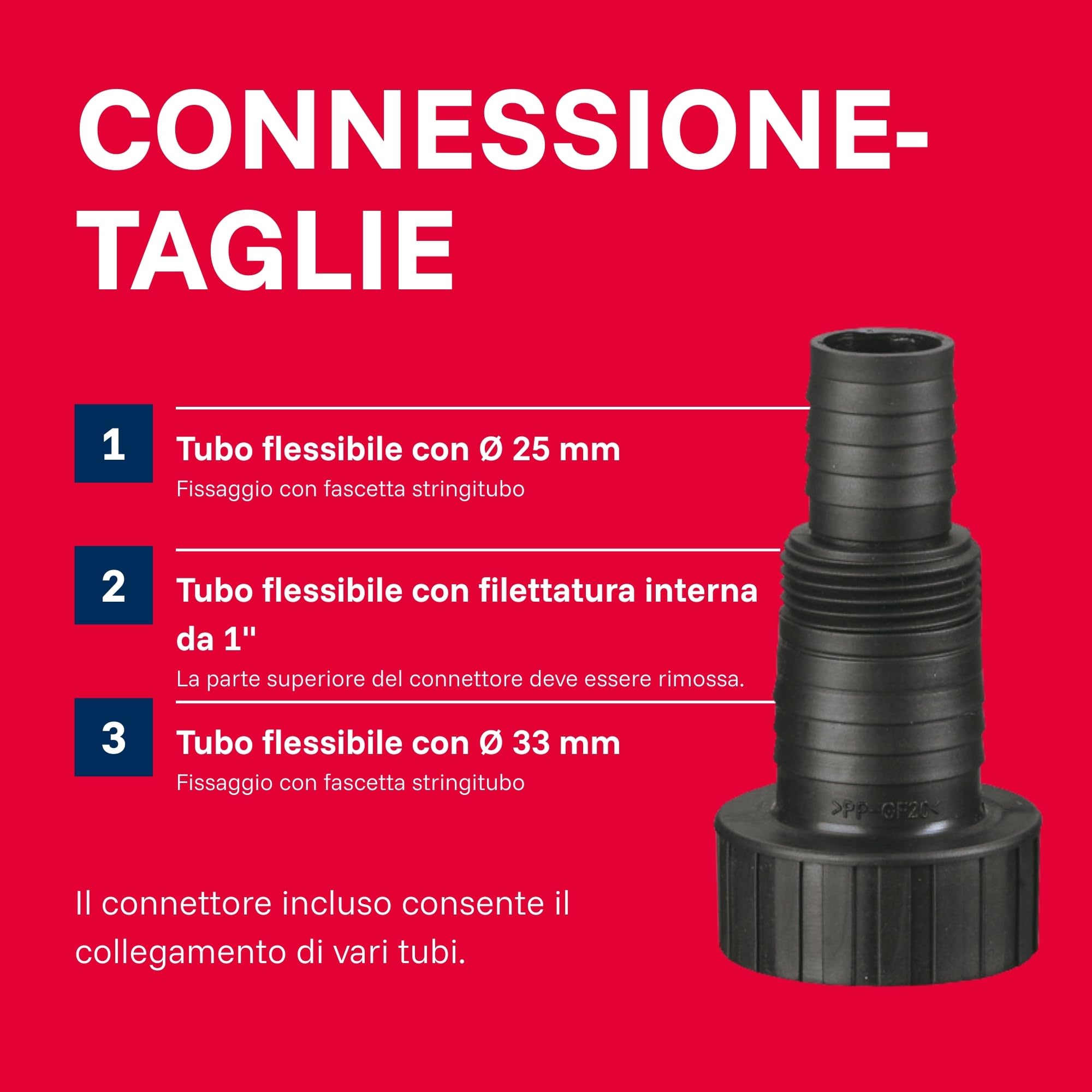 Pompa sommersa per drenaggio I-Compac 7500 in plastica con interruttore a galleggiante per acque sporche 400W, Rosso