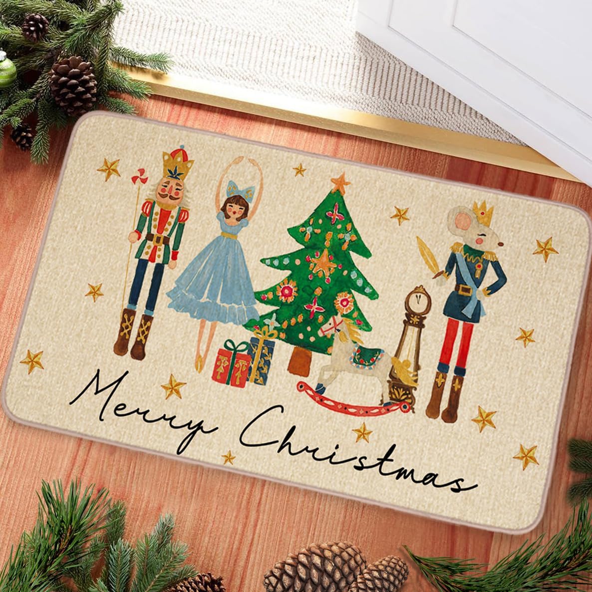 INFISIBLE Nutcracker Christmas Door Mat Merry Christmas