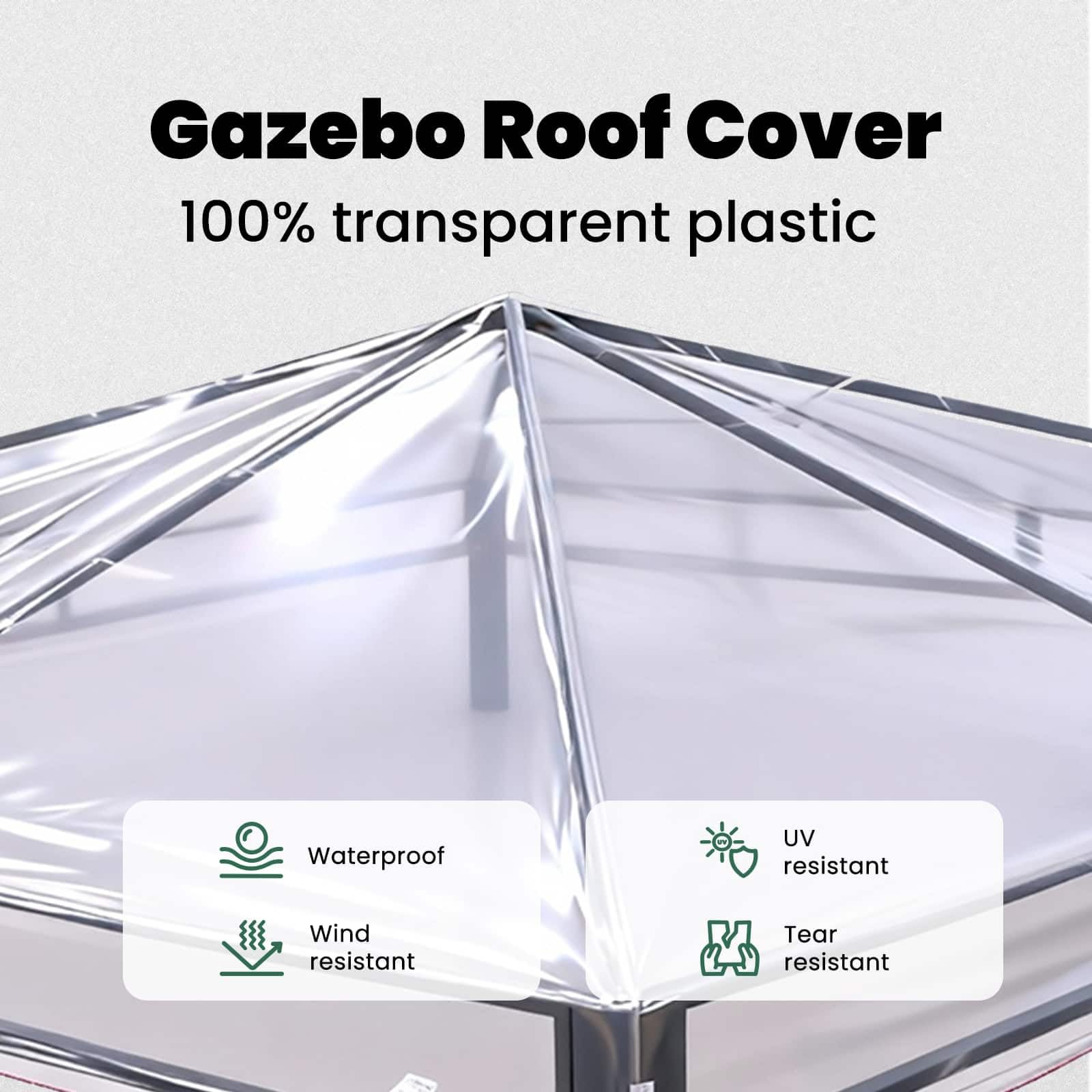 vidaXL Ersatzbezug für Pavillon 300 x 300 x 26 cm Transparent PVC