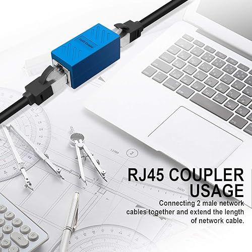 Miniatura 7 de ZUZONG Acoplador RJ45 Conector de extensión Ethernet, Cat7 Cat6 Cat5e Acoplador Ethernet hembra a hembra (azul 5 unidades)