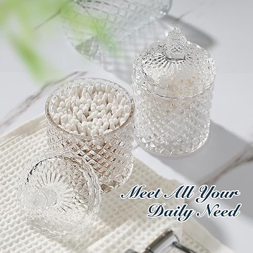 Miniatura 3 de RYTOXILO Juego de accesorios de baño, juego de 4 accesorios de baño de vidrio transparente, dispensador de jabón de diamante y soporte para cepillo