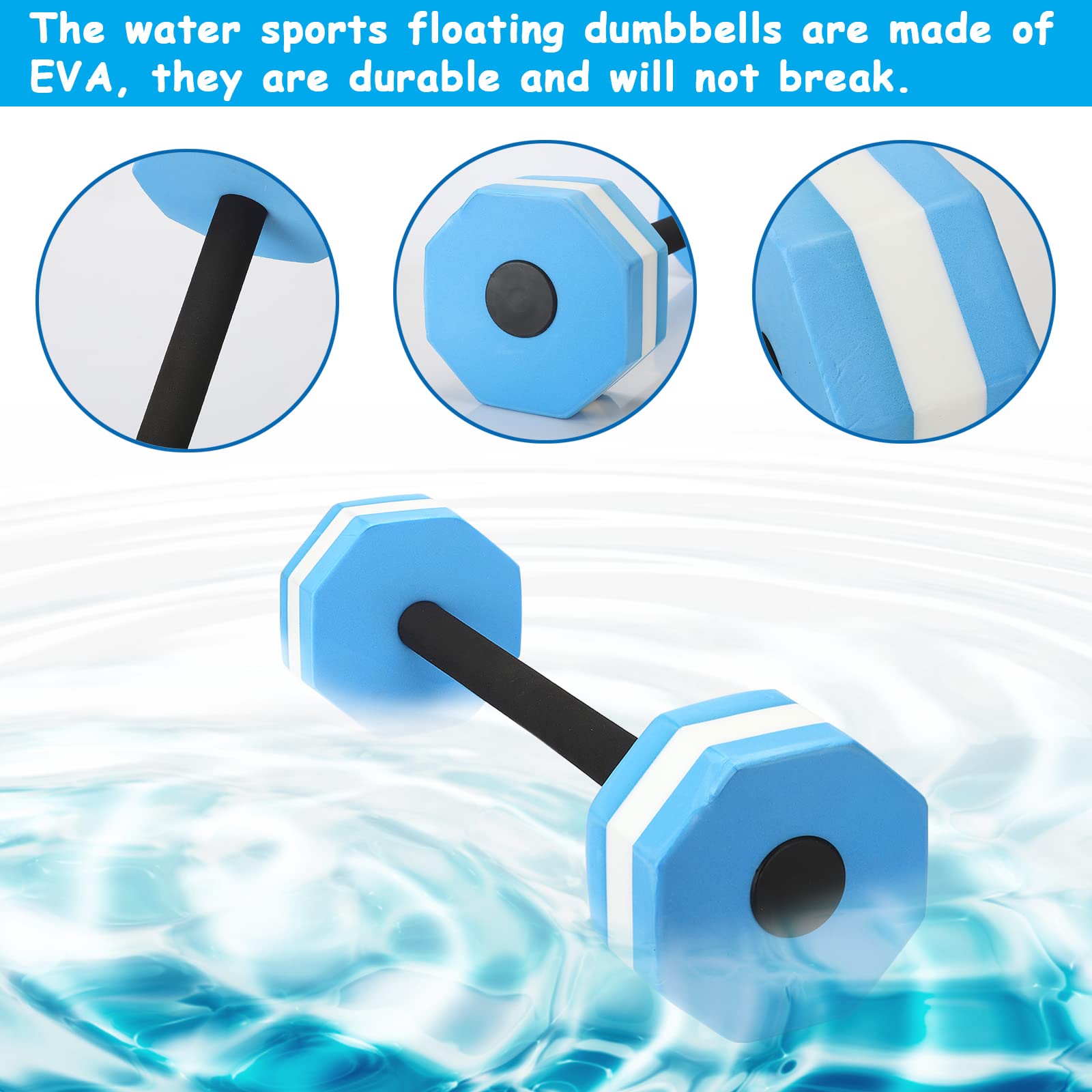 Manubrio Galleggiante Per Acquagym In Schiuma EVA – 57 Cm, Per Fitness In Piscina, Resistenza E Galleggiamento