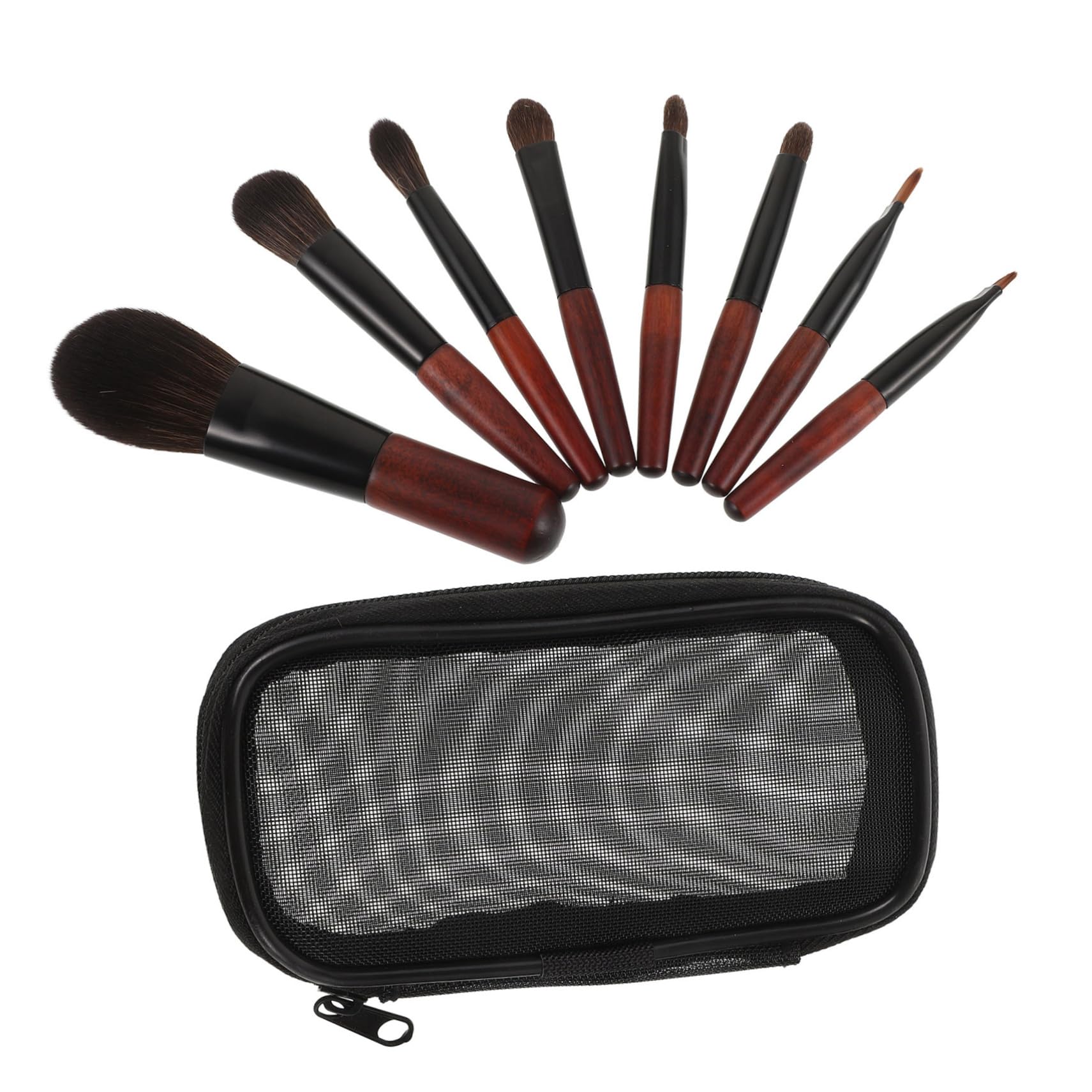 TOVINANNA 1 Set Portable Makeup Brush Set for Travel Cosmetics Brushes with Soft Bristles for Blending Eyeshadow and Concealer Application Includes Carrying Bag