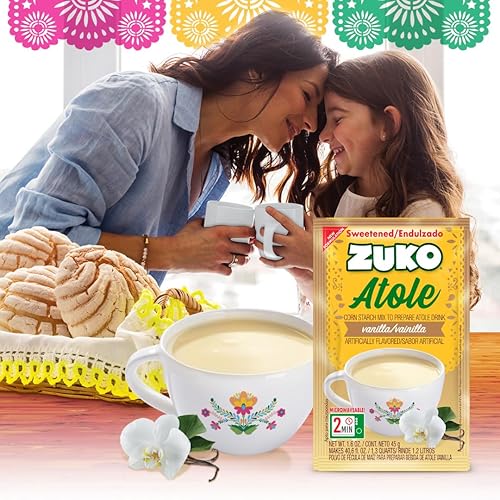 Miniatura 5 de Zuko Atole Vanilla - Mezcla instantánea de almidón de maíz  Fortificada con vitaminas  Solo tienes que añadir agua caliente  Apto para microondas en