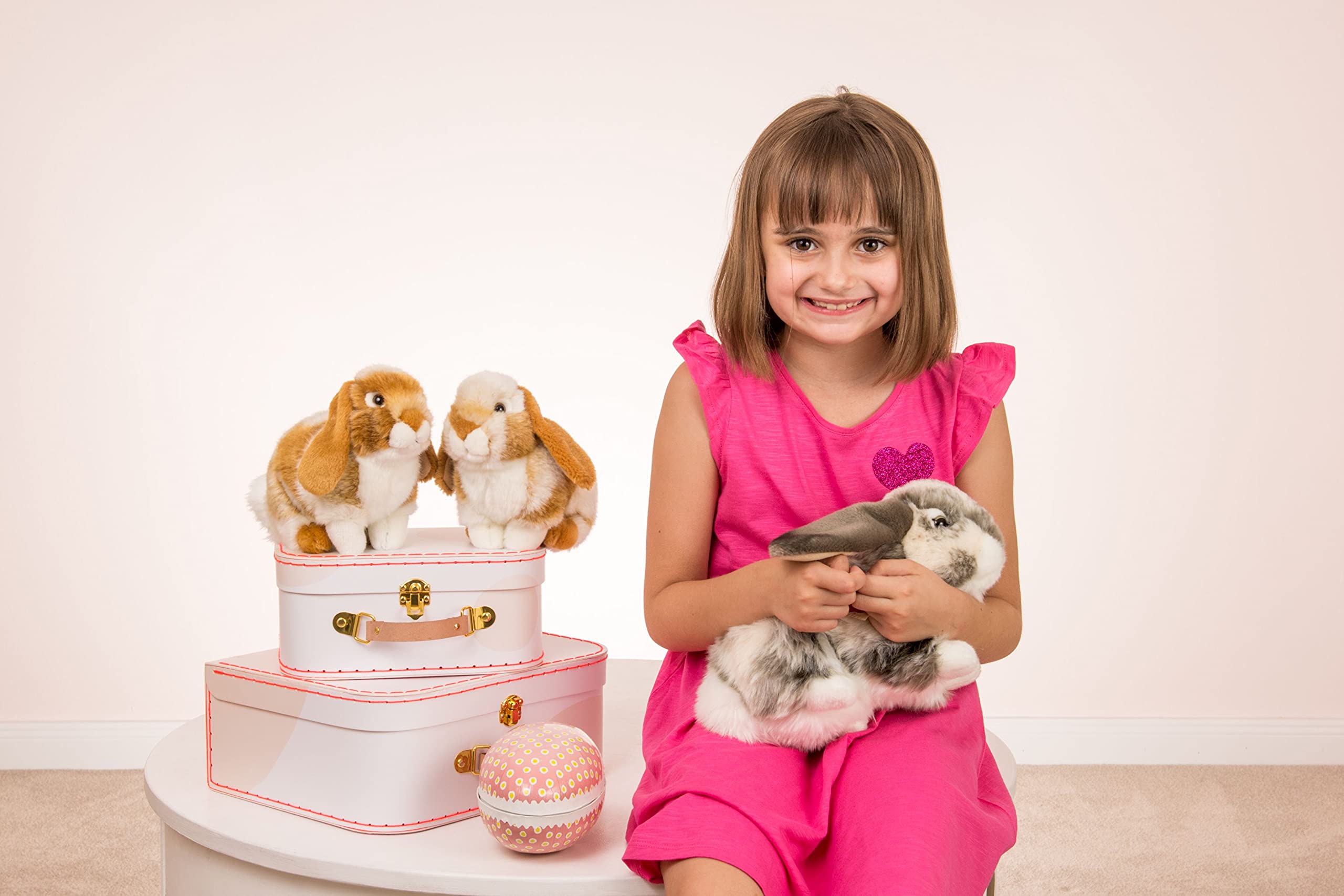 Teddy Hermann 93791 Coniglio ariete sdraiato 30 cm, peluche