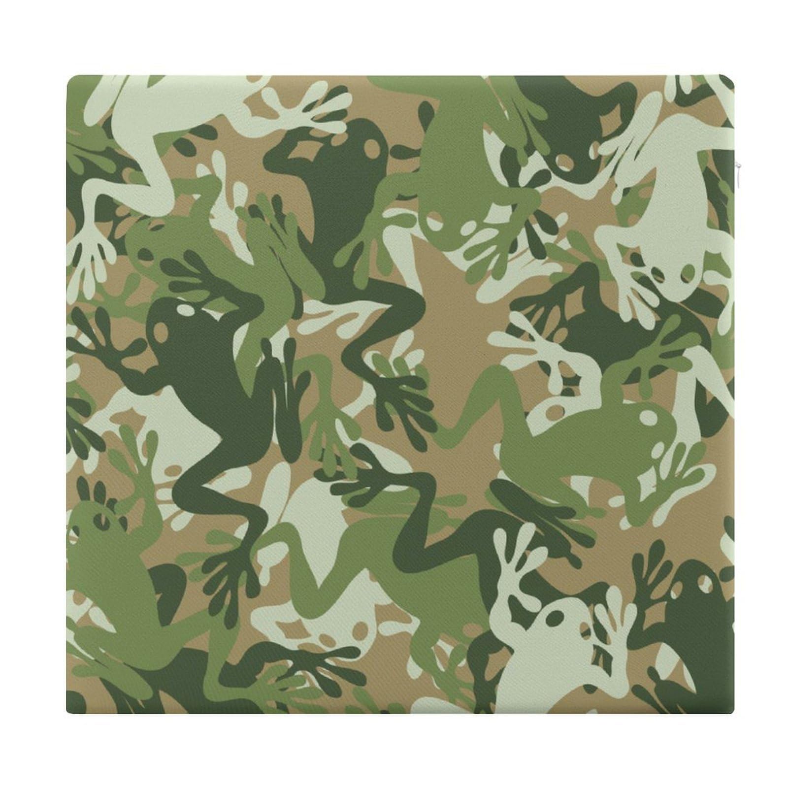 JZemdybill Chair Pad, Frog Camouflage Seat Pad, Square Chair Cushion for Yoga Living Room Balcony