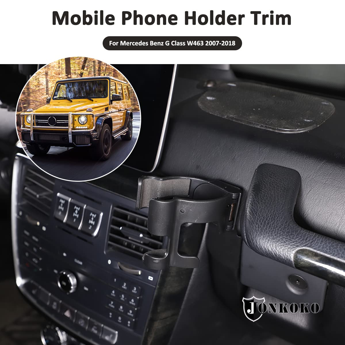 Uchwyt samochodowy ze stopu aluminium do samochodu do Benz klasy G W463 2007-2018 samochodowy uchwyt na telefon komórkowy akcesoria