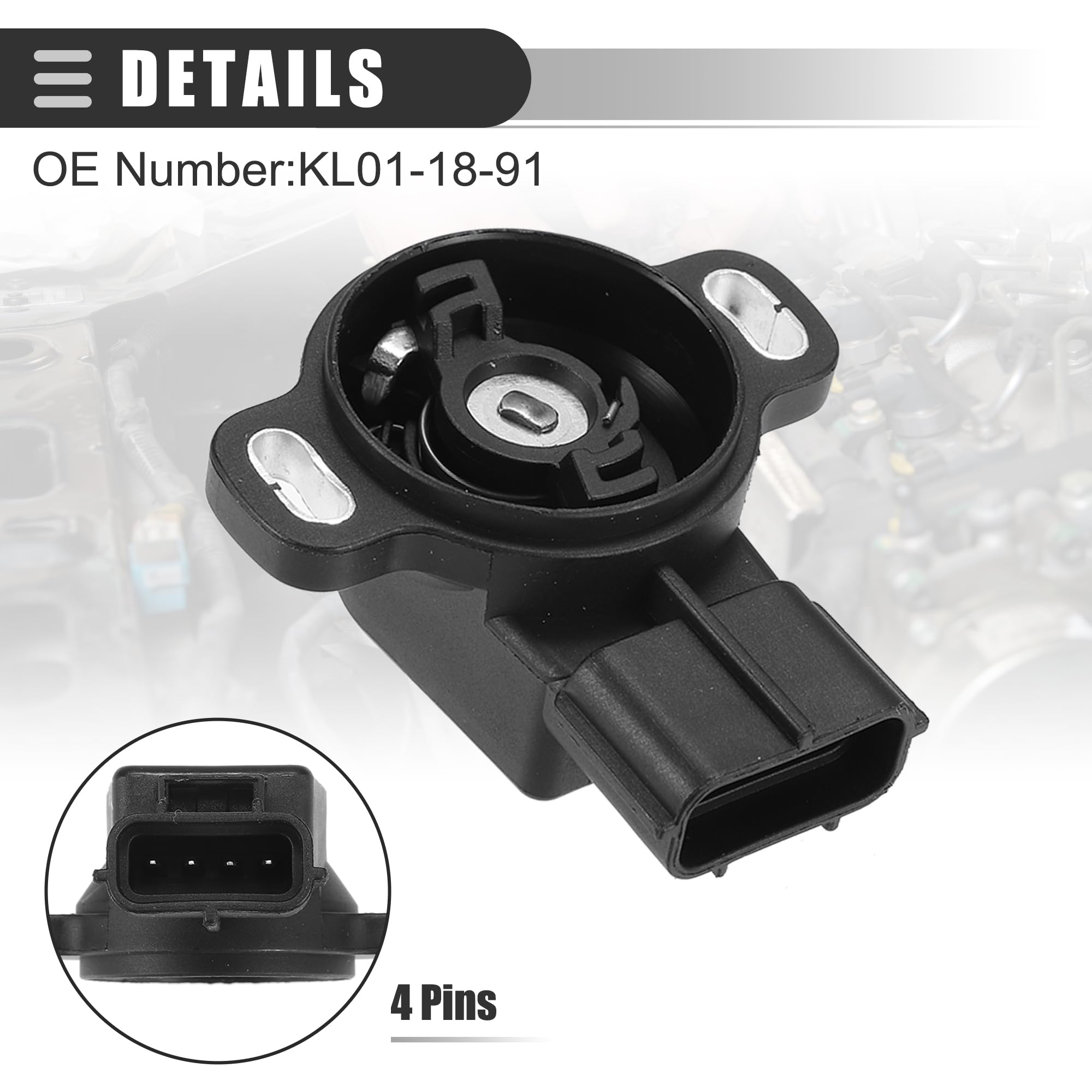 A ABSOPRO Drosselklappensensor für MAZDA MX-6 Kunststoff Schwarz