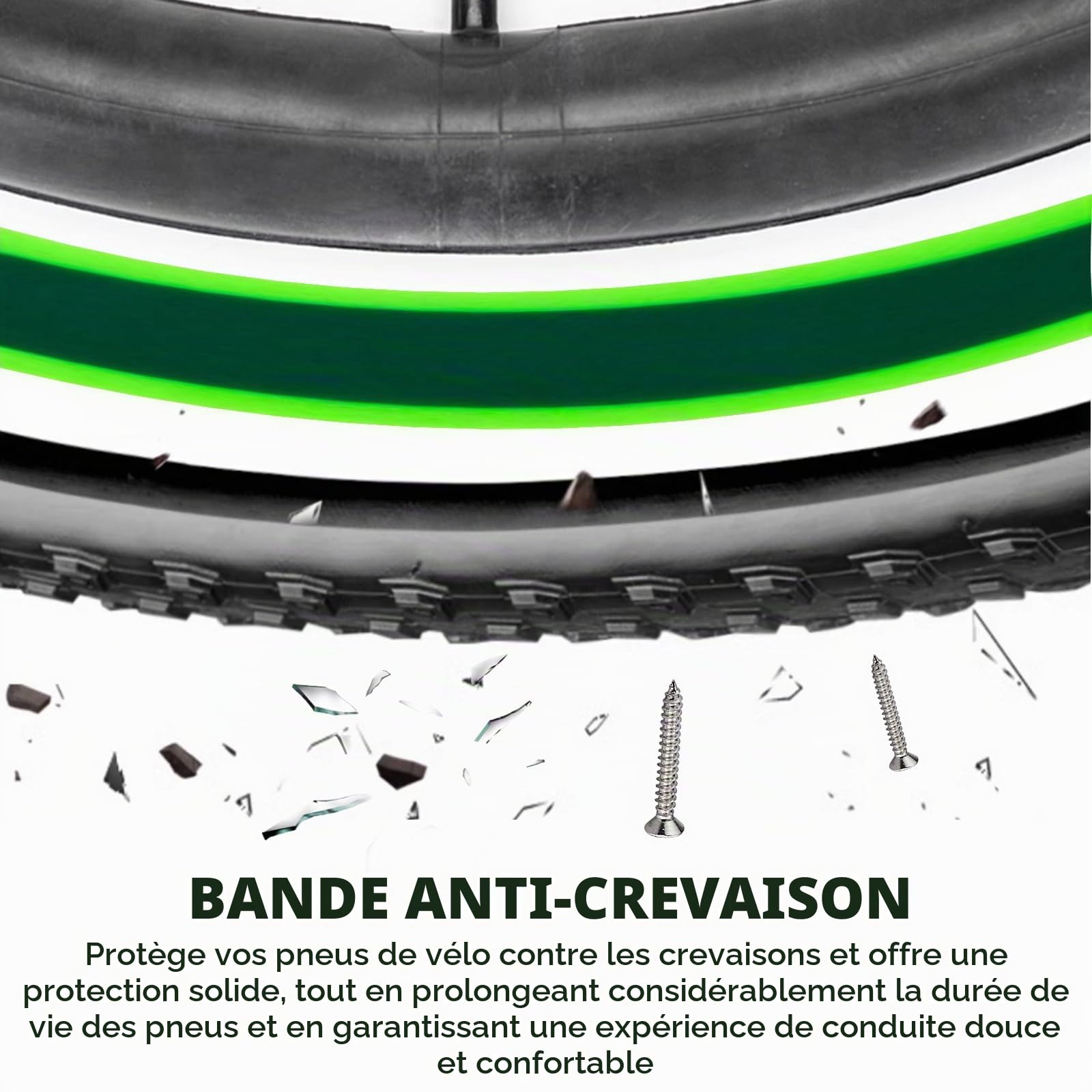4 Doublure Pneu Vélo, Doublure De Pneu De Vélo, Liner Bande Anti Crevaison Cyclism, Lot De 4 Bandes De Protection Anti-Crevaison, Bande Anti Crevaison Longue Durée Pour Pneus De Vtt Et Vélo De Routev