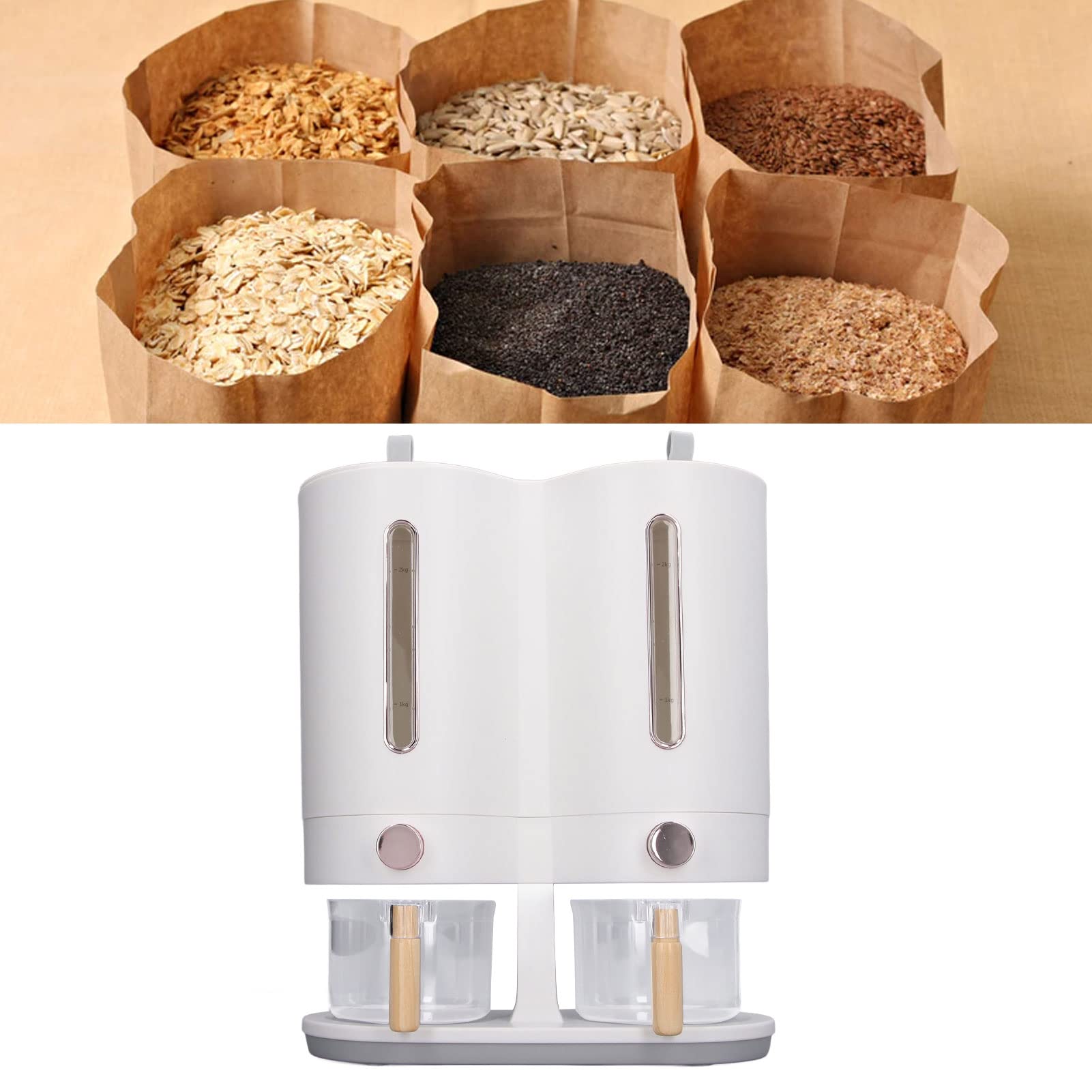 5 Kg di di Rice Giapponese Riso a Doppia Canna a Doppia Canna Cereno Ripostiglio Dosaggio di Dosaggio in Scatola per Cibo Contenitore per Animali (Oro rosa)