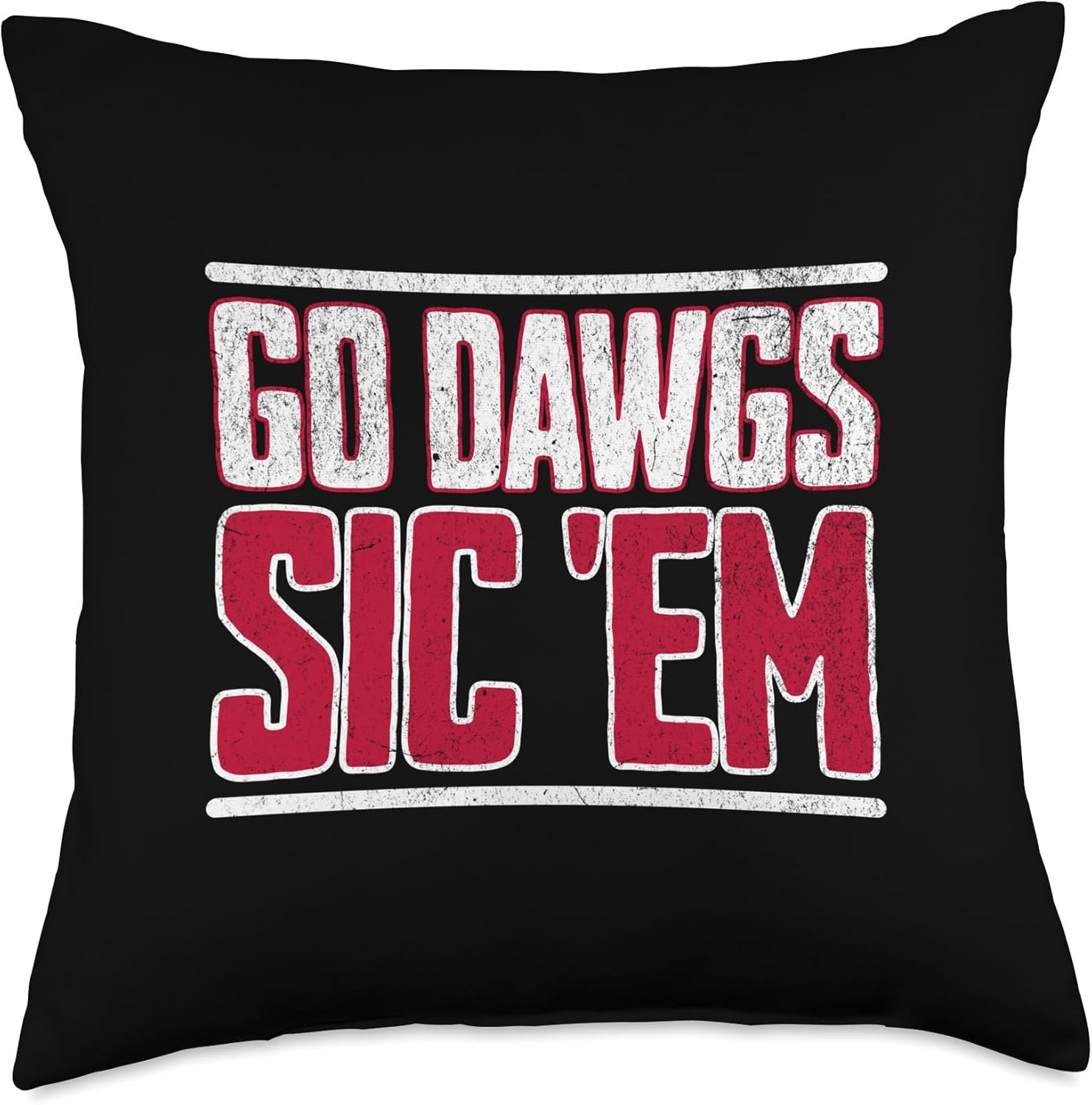 Bulldog Team Mascot School Spirit Go Dawgs Sic Em Throw Pillow