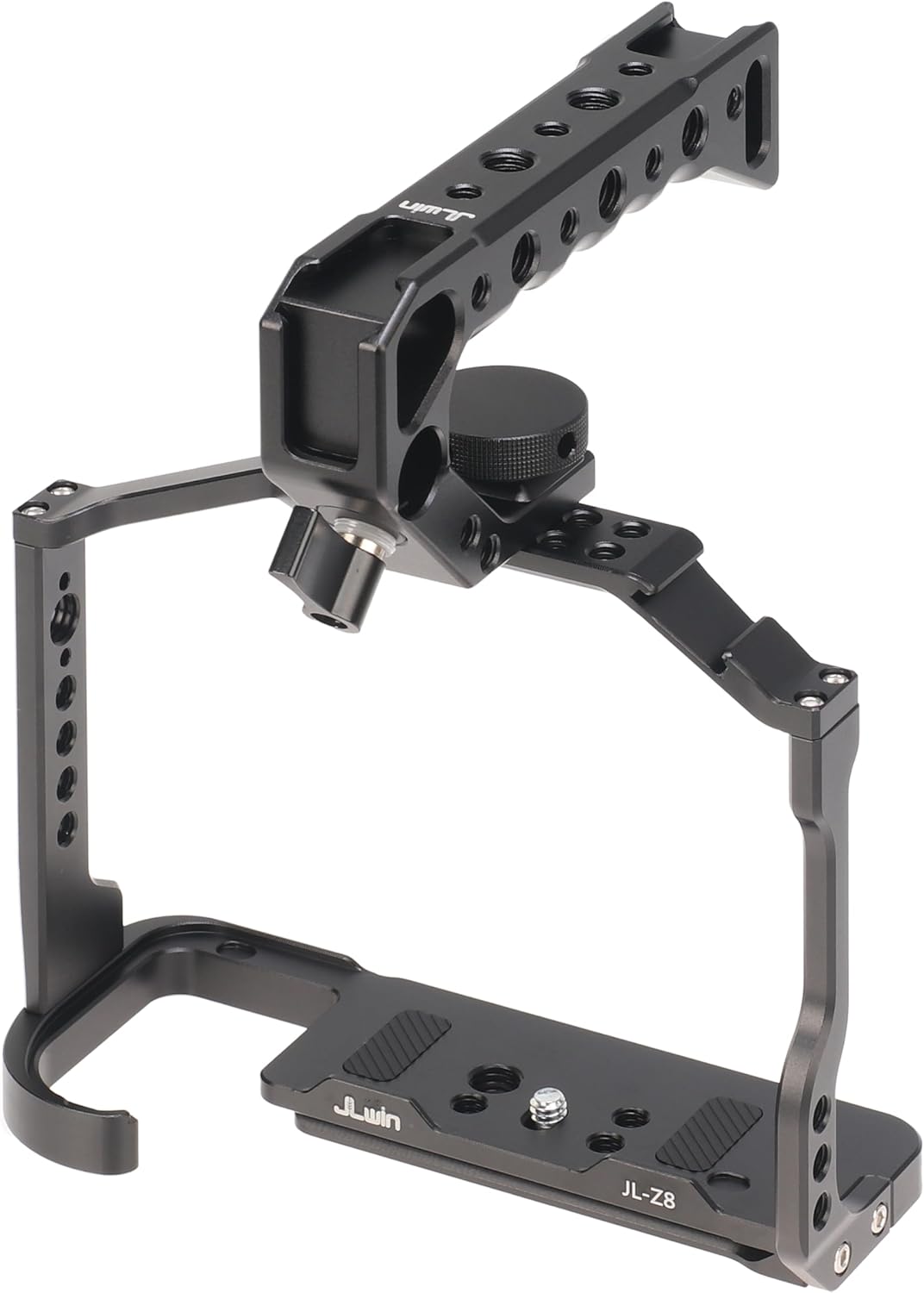 FocusFoto Camera Cage with Top/Side Handle Kit for Nikon Z8 Mirrorless Camera, Aluminium Video Stabilizer Rig with Cold Shoe, 1/4" Screw Mount, 3/8"-16 Locating Pins for Arri Grip, QR Plate for Acra