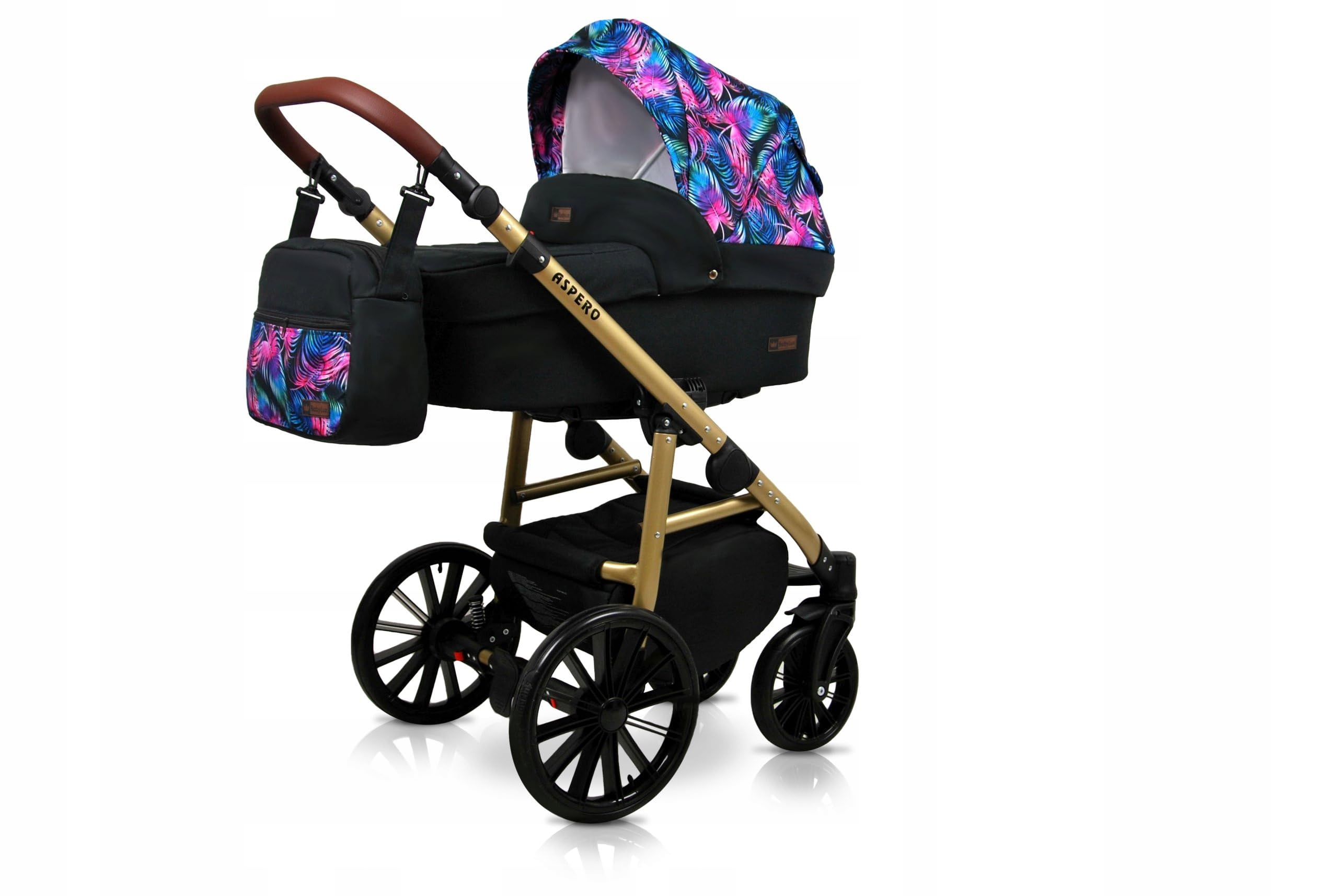 BabyLux Poussette Combinée Set 3 en 1 Aspero Nacelle Canne Siège Auto Pliable