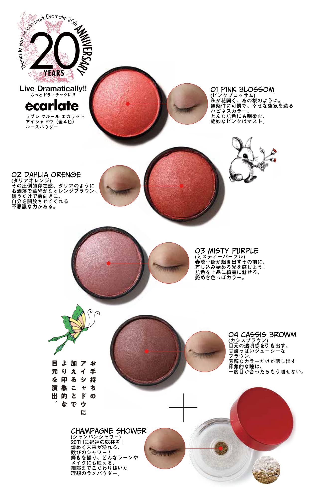 シナリー　クルールエカラット　アイシャドウ 試してみた】シナリー ラブレ クルール エカラットの人気色