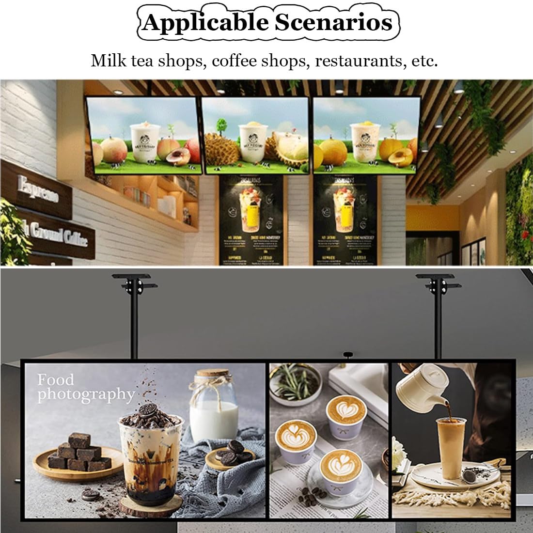 Cartelera digital LED montada en la pared, pantalla de publicidad electrónica, pantalla de póster iluminada HD para restaurantes y centros comerciales, tablero de menú retroiluminado de 32 pulgadas
