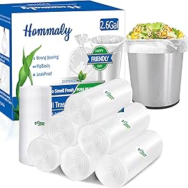 2.6 Gallon 350pcs Clear small Trash Bags Strong Clear Garbage Bags, Bathroom mini Trash Can Bin Liners,Plastic Bags for home waste basket liner, fit 10 Liter, 2,2.6,3GalClear 350)