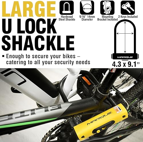 Miniatura 7 de MARQUE Cable de seguridad trenzado de acero duradero de 4 pies + bloqueo en U antirrobo