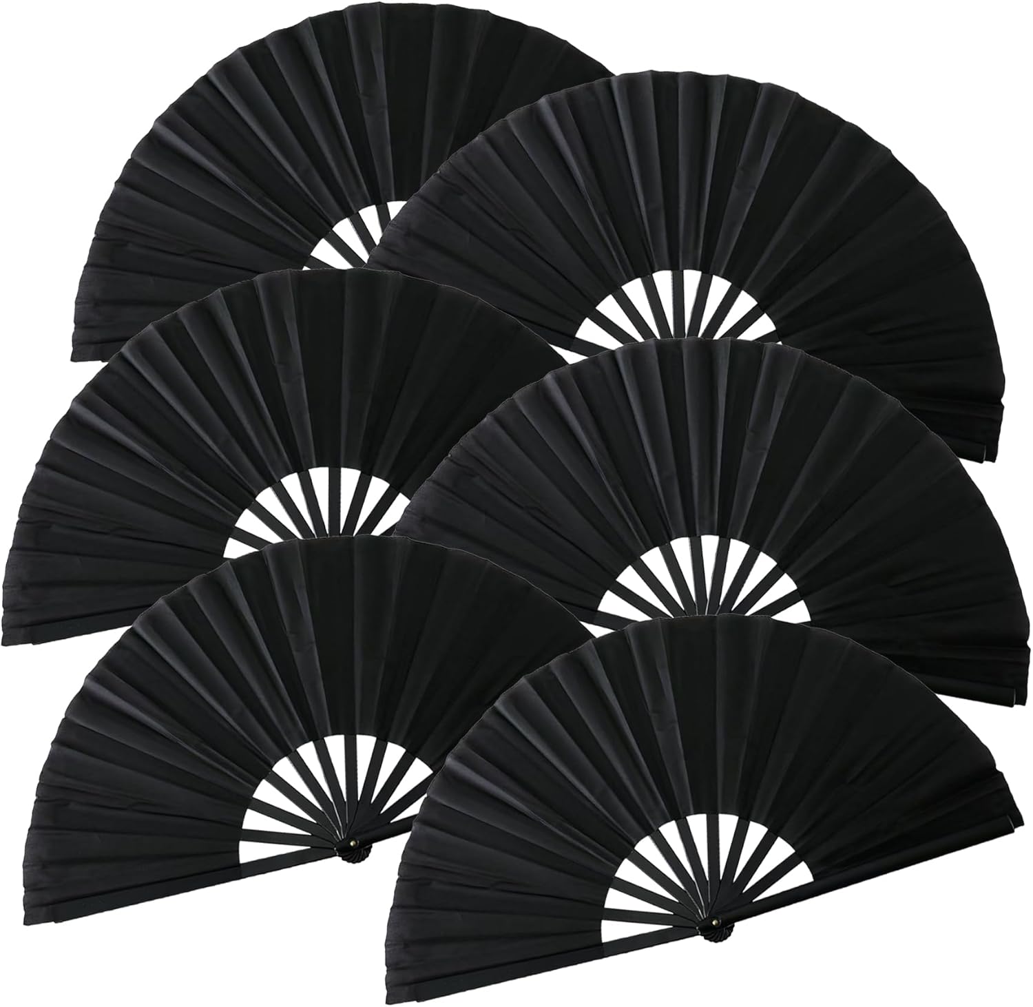 Rongyingju 10 Pcs large folding Kung Fu Fan, suitable for music festivals, disco parties, stage performances, or theatrical performances (10, Mixed color)