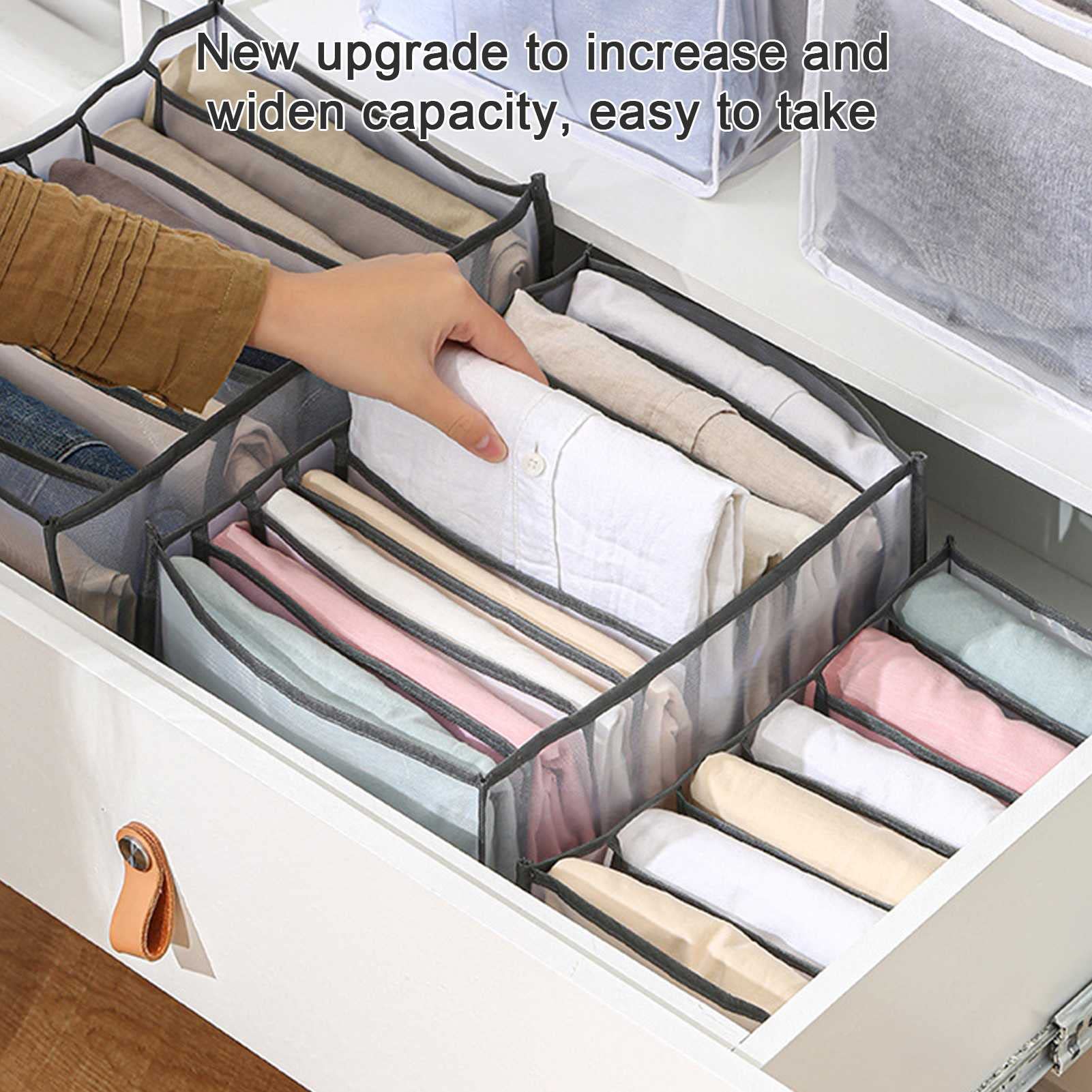 Hohe Qualität 6pc Set Jeans Fachs Aufbewahrungsbox, Schrank Kleidung Schublade Mesh Trigation Box, Schubladenteiler, Kann den Hausorganisator gewaschen, Platz sparen
