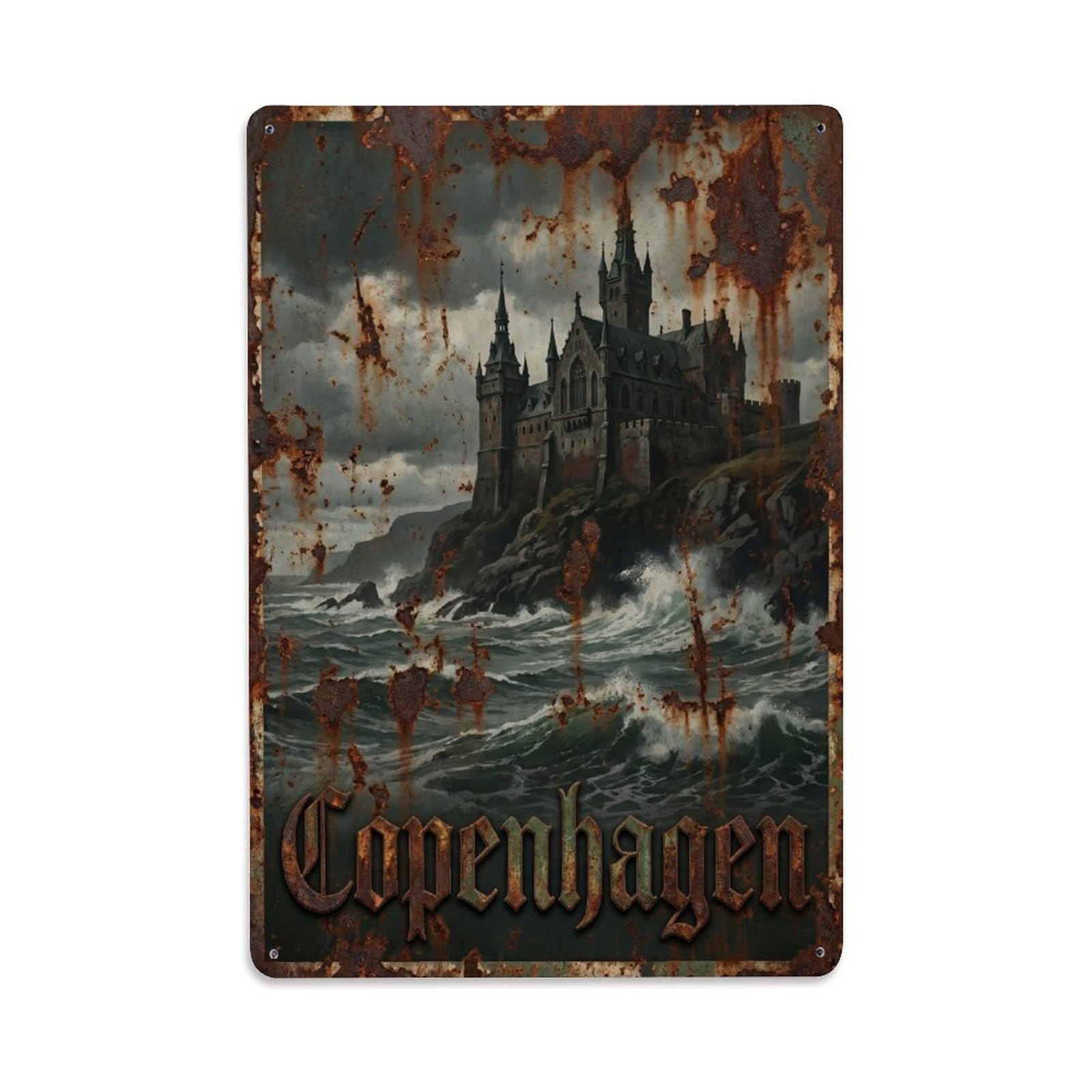 Este 8X12inch Style Vintage Travel Copenhagen Denmark Fulfilled Metal Tin Sign