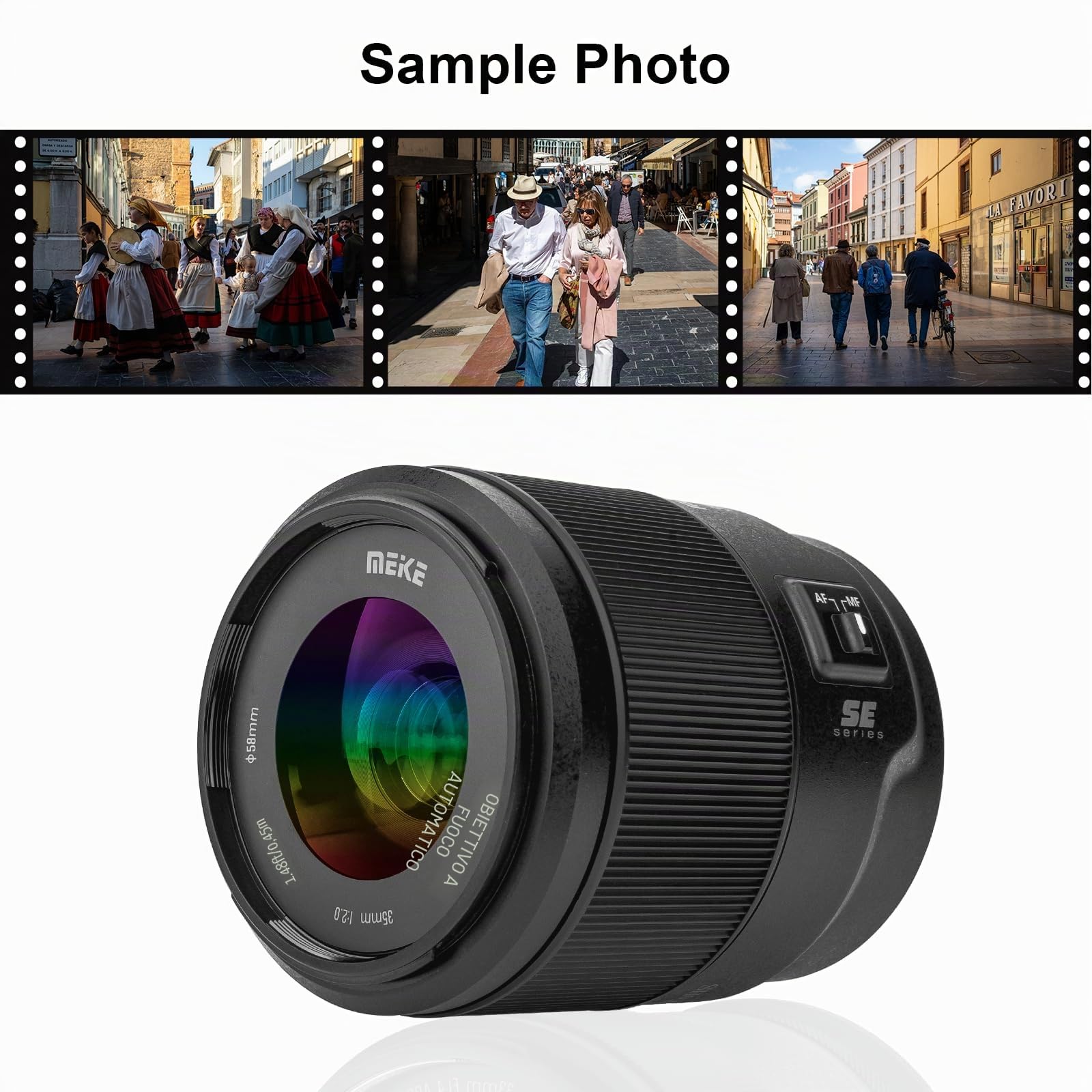 Meike Obiettivo grandangolare F2.0 da 35 mm F2.0 AF STM (motore passo-passo) con messa a fuoco automatica fissa per fotocamere mirrorless Panasonic Lumix Sigma Leica L-Mount S1 S1R S1R II S1H S5 FP SL