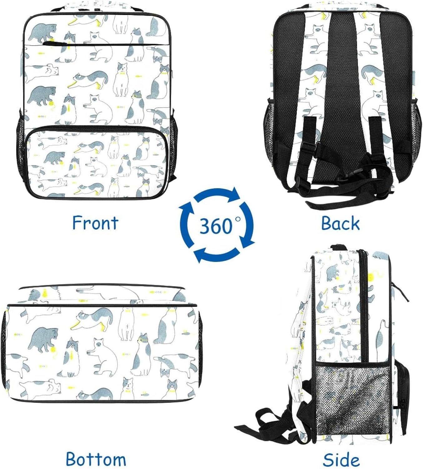 suojapuku] キッズバックパック、トラベルバックパック、ガールズボーイズスクールバックパック、カラー犬漫画ペット印刷 suojapuku]  女性用の小さなバックパック、ミニ バックパック トラベル バッグ、森のキノコの動物、女の子のためのブックバッ suojapuku] 女性用の ... [suojapuku] キッズバックパック、トラベルバックパック、ガールズボーイズスクールバックパック、手描きの猫のパターン印刷