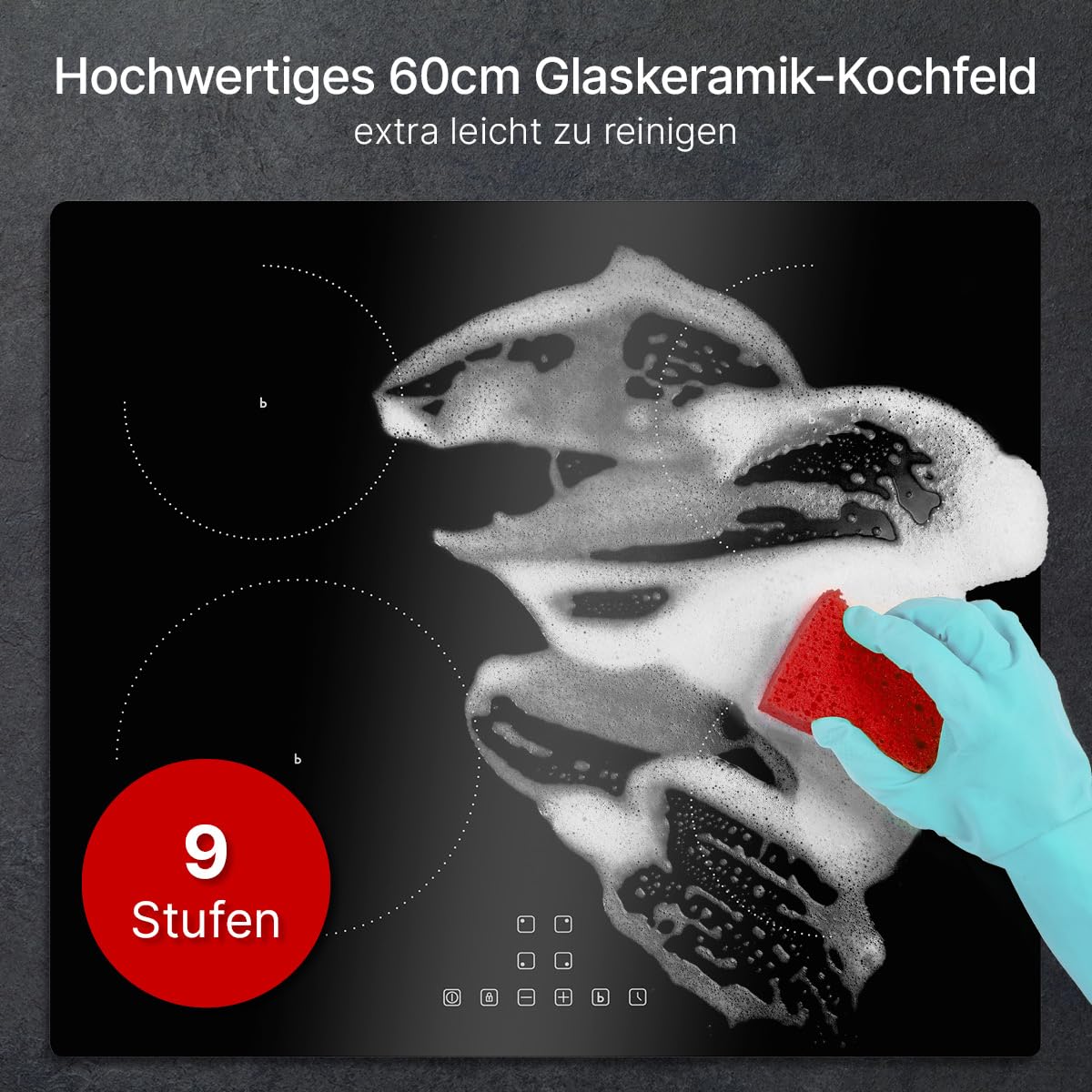 Bomann® Autarkes Induktionskochfeld mit 4 Kochfelder | Kochfeld Autark m. Touch & Topferkennung | Boosterfunktion | Kochplatte 9 Stufen | Induktionskochplatte 7400W & Kochstoppautomatik | EBK 7942