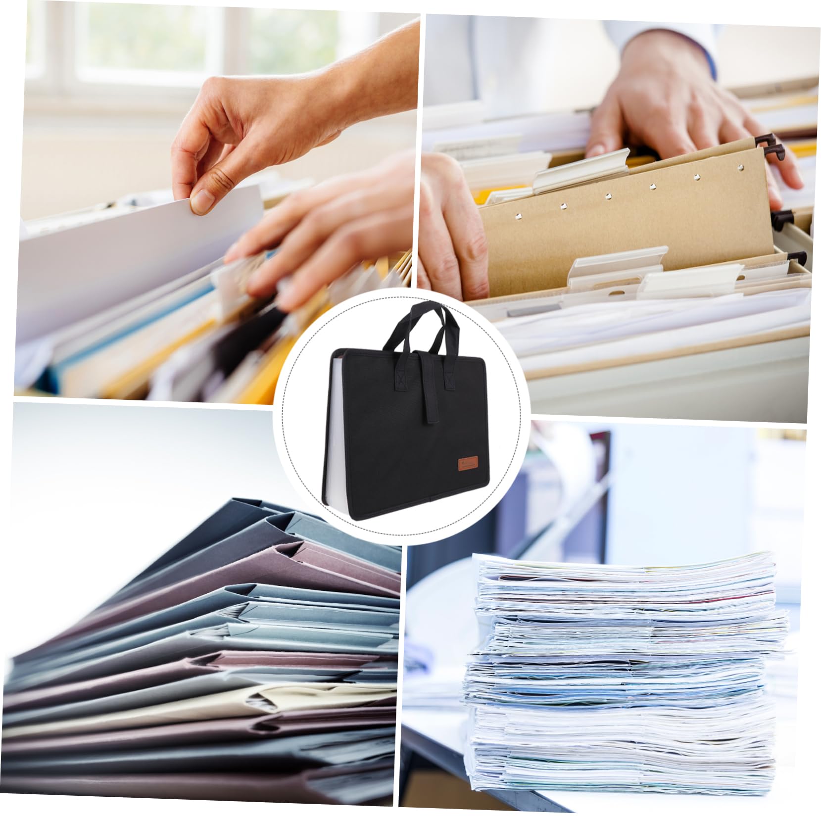 Cartella Per Documenti Multistrato Con Separate Tessuto Oxford Robusto e Cinghia Da Polso Portatile Per Archiviazione e Organizzazione Casa Ufficio
